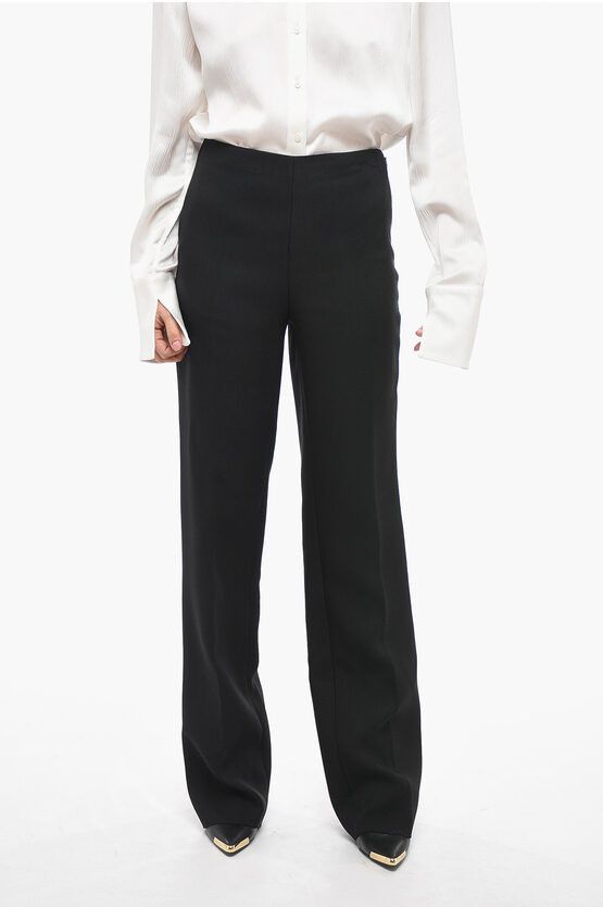 image of Salvatore Ferragamo Pleated High Waist Pants in Black, Women's (Size 26)
