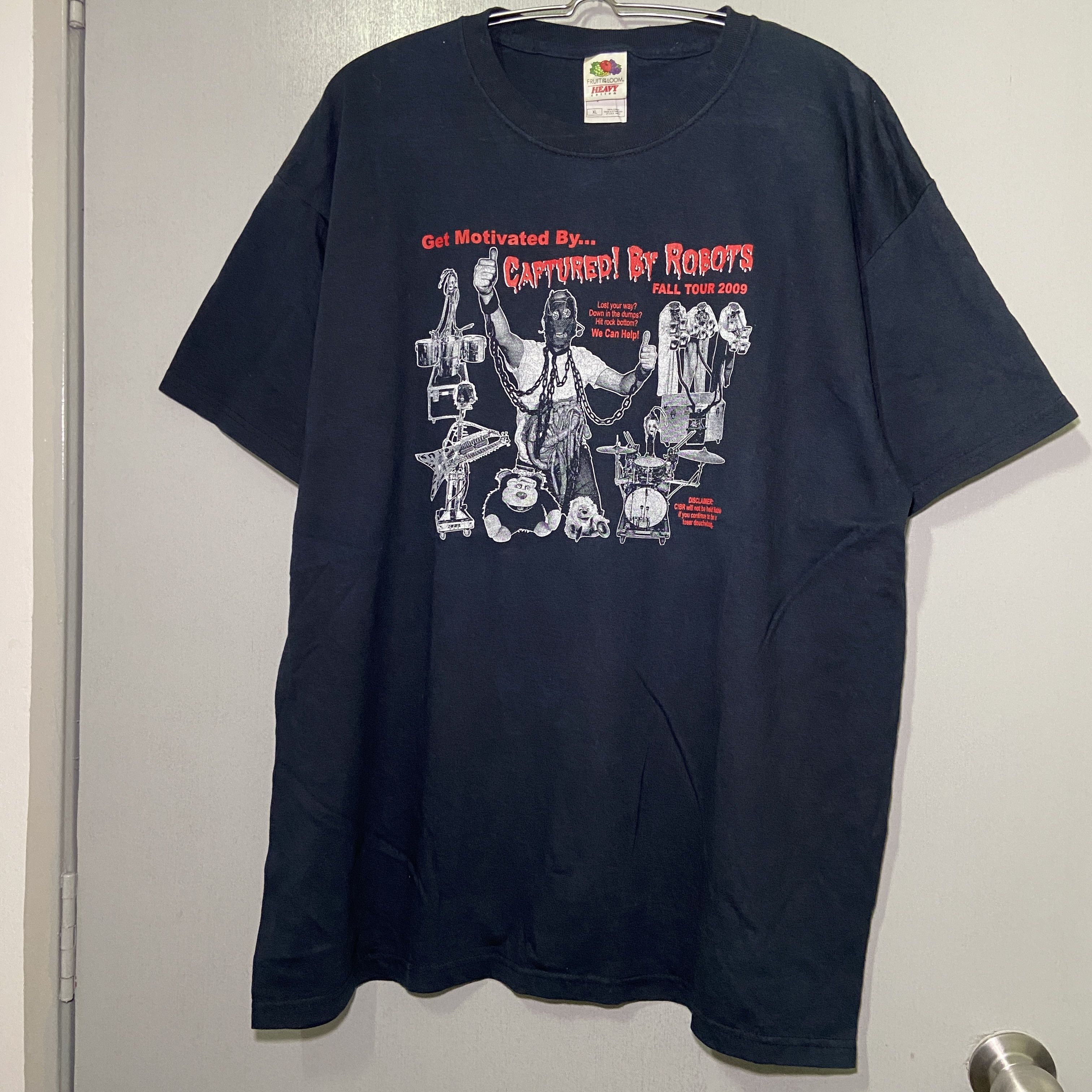 Band Tees × Vintage Vintage RARE Captured by Robots Metal Band Tee Size US XL / EU 56 / 4 - 1 Thumbnail