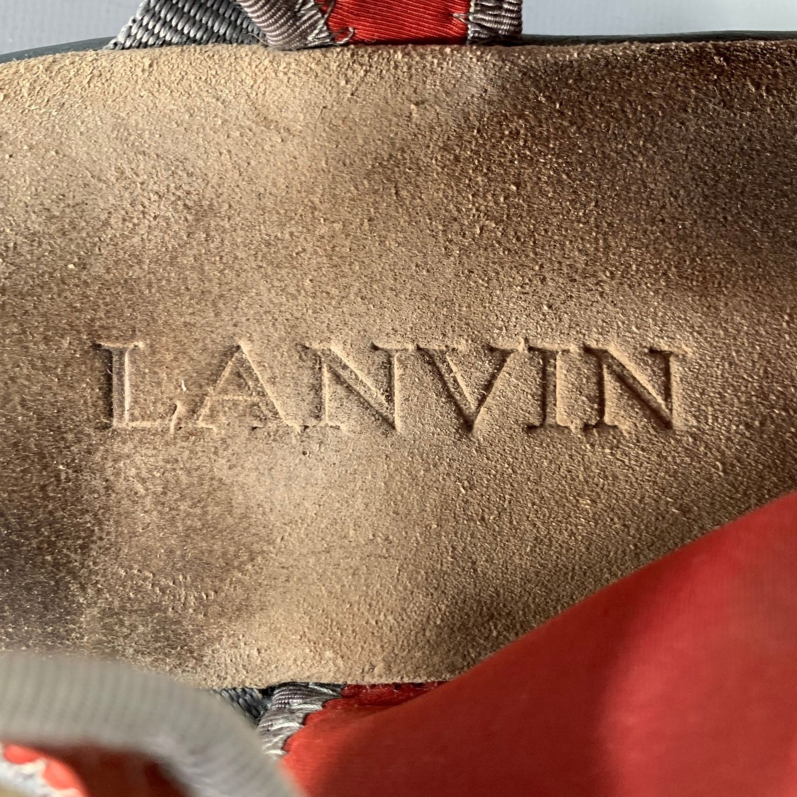 Lanvin LANVIN Size 8 Beige Red Neoprene Hook Loop Closure Sandals Size US 8 / EU 41 - 7 Thumbnail