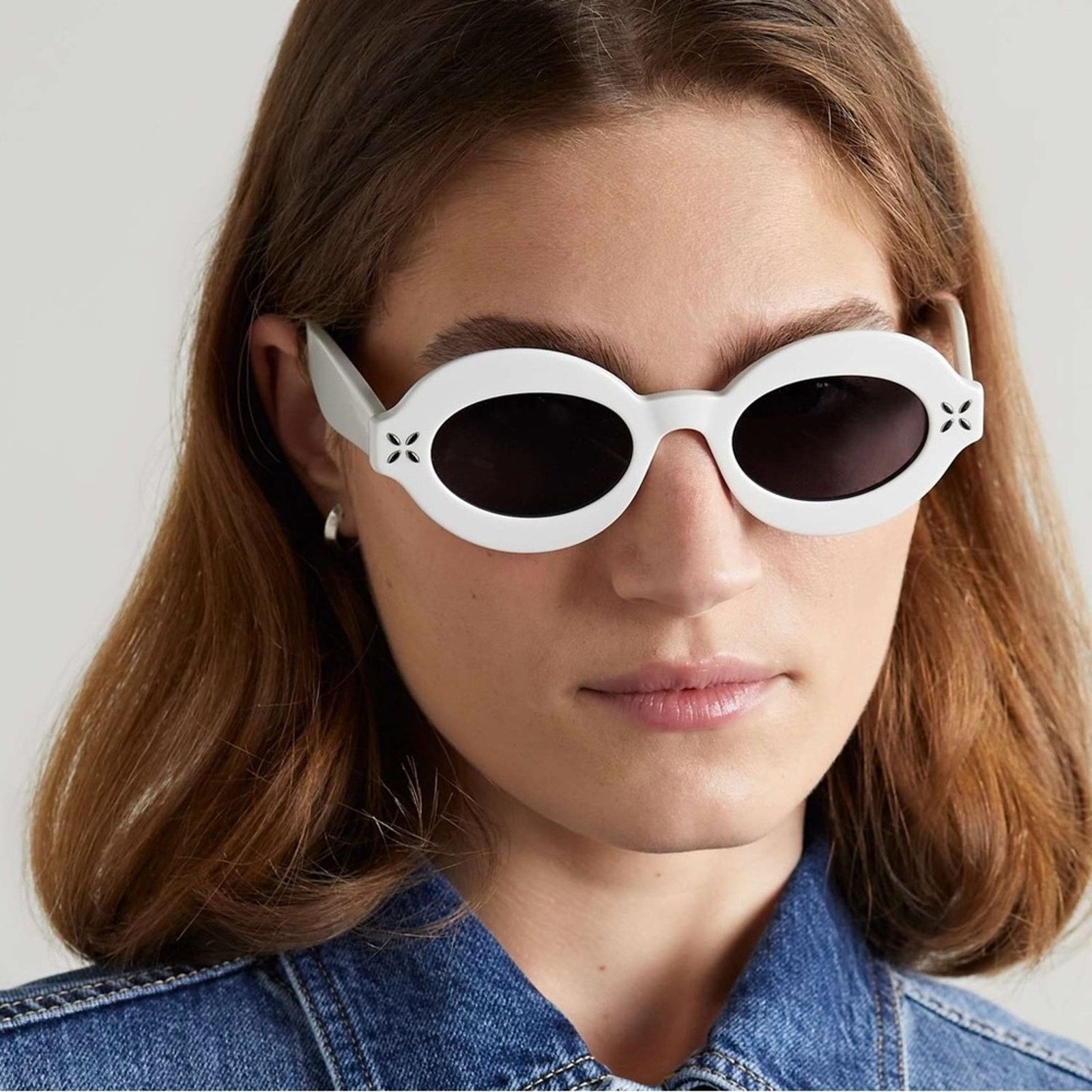 Alaia New! Alaïa White Oval Sunglasses AA0059S 002, Authentic Size ONE SIZE - 2 Thumbnail
