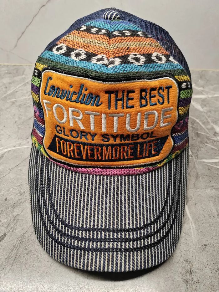 Japanese Brand Vintage Big Patchwork Japanese Brand Trucker Hat Size ONE SIZE - 2 Thumbnail