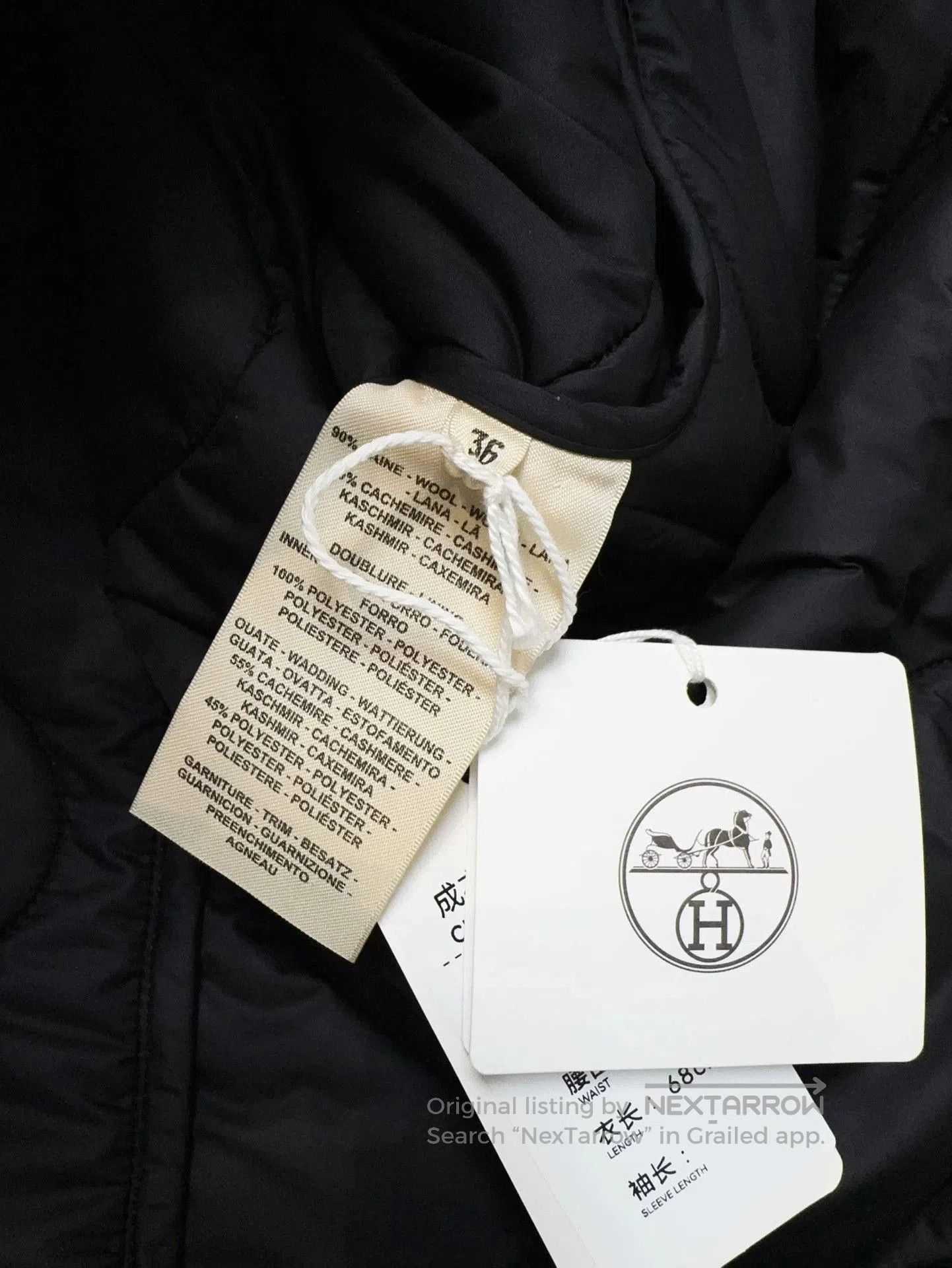 Hermes Hermes Black Quilted Wool Coat. Size US M / EU 48-50 / 2 - 7 Thumbnail
