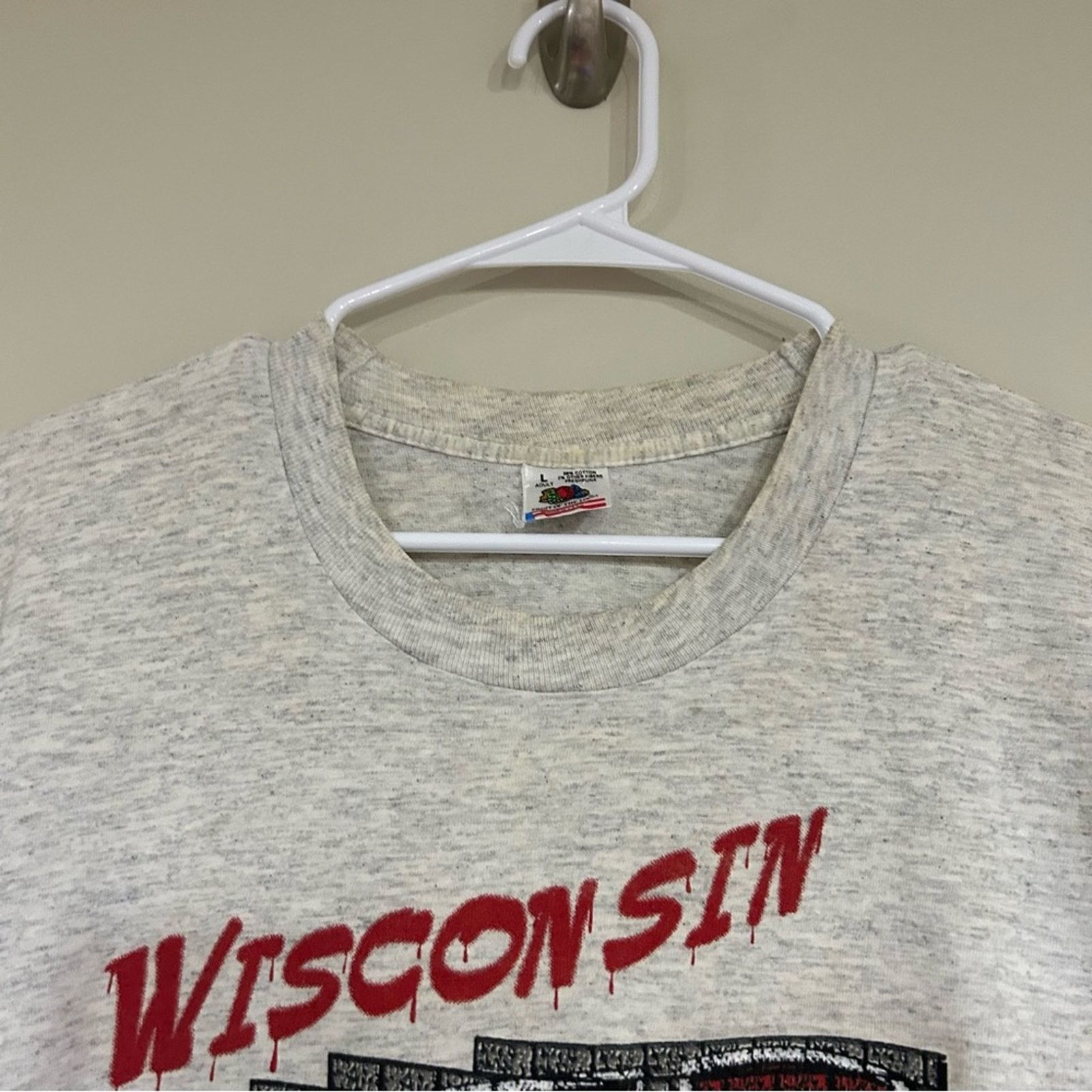 Fruit Of The Loom Vintage Wisconsin Badgers Shirt Size US L / EU 52-54 / 3 - 3 Thumbnail