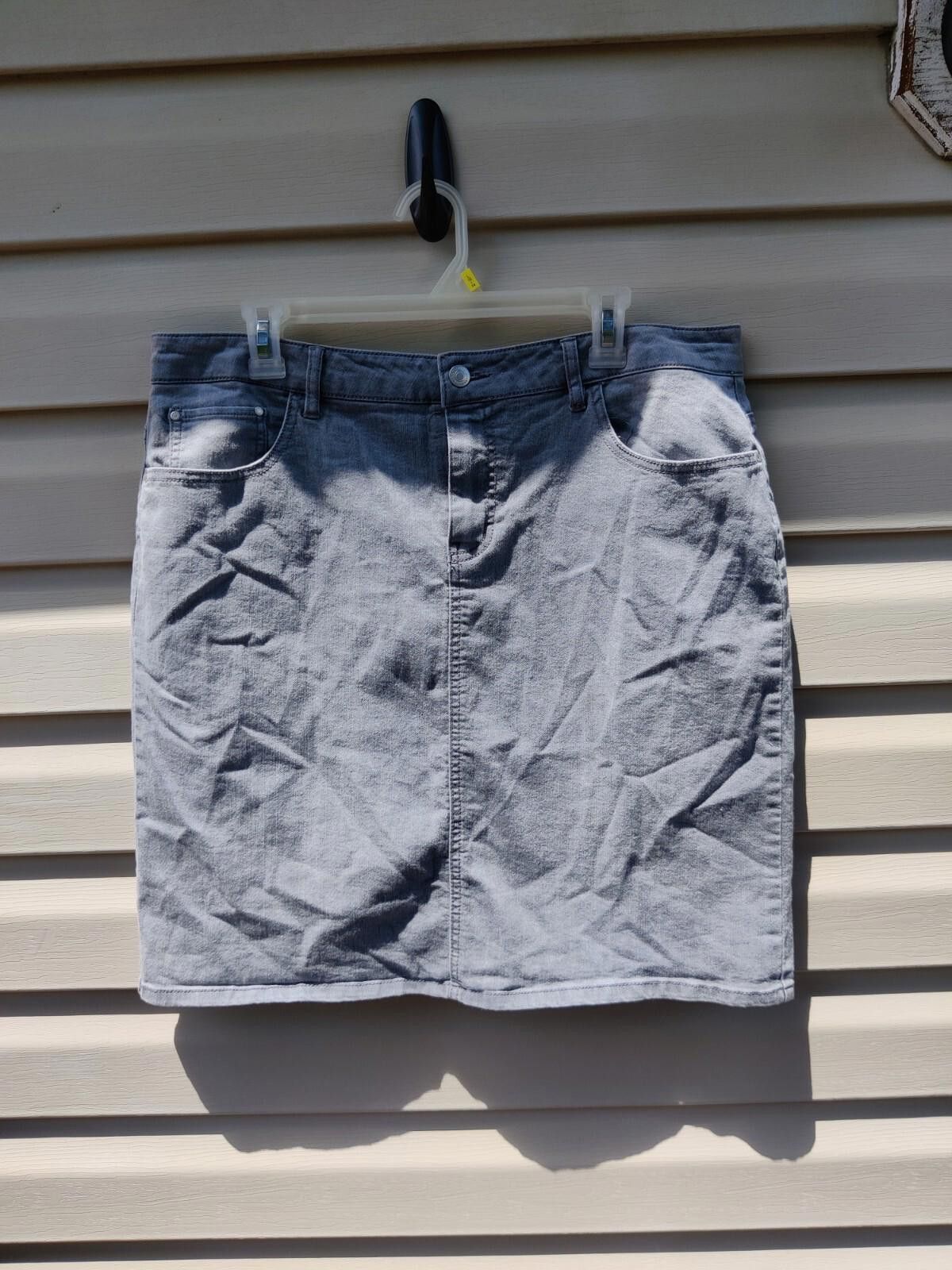 Other Jacqueline Smith Gray Denim Jean Skirt Light Wash Womens Sz Size 38" / US 16 / IT 52 - 4 Thumbnail