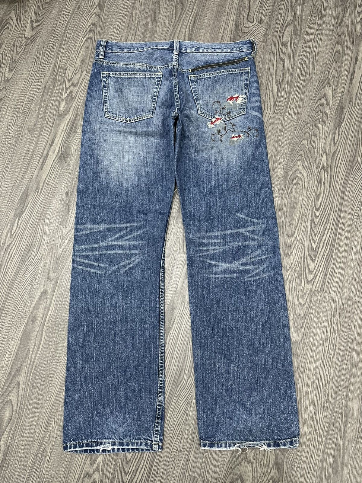 Japanese Brand 🇯🇵Vtg Takeo Kikuchi Koi jeans 🇯🇵 Size US 35 - 2 Thumbnail