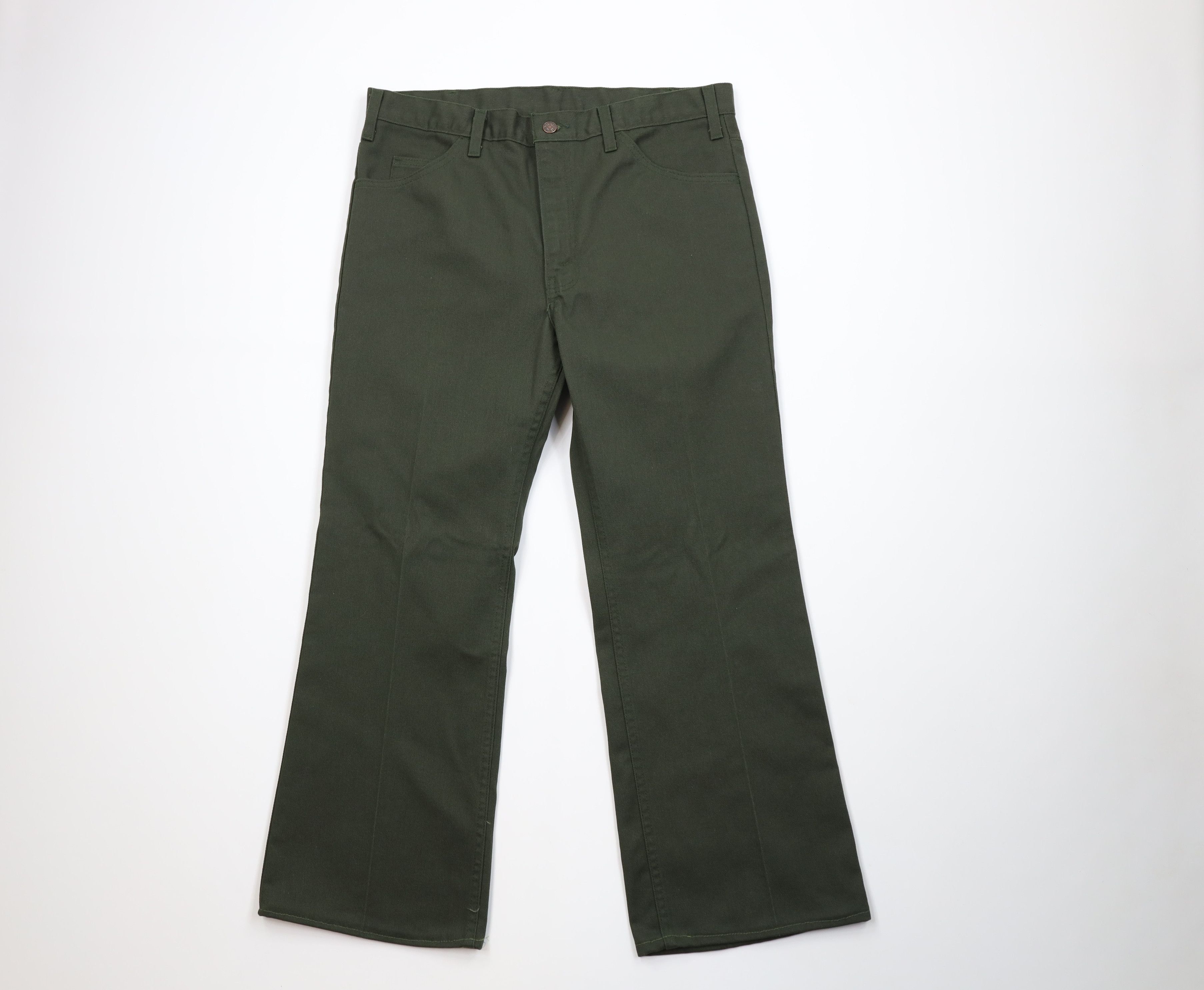 Vintage Vintage 70s Streetwear Wide Leg Bell Bottoms Jeans Green USA Size US 36 / EU 52 - 1 Thumbnail
