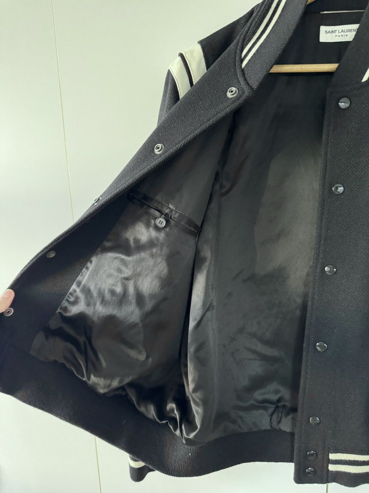 Saint Laurent Paris SS22 Black and White Wool Teddy Jacket 54 Size US XL / EU 56 / 4 - 10 Thumbnail