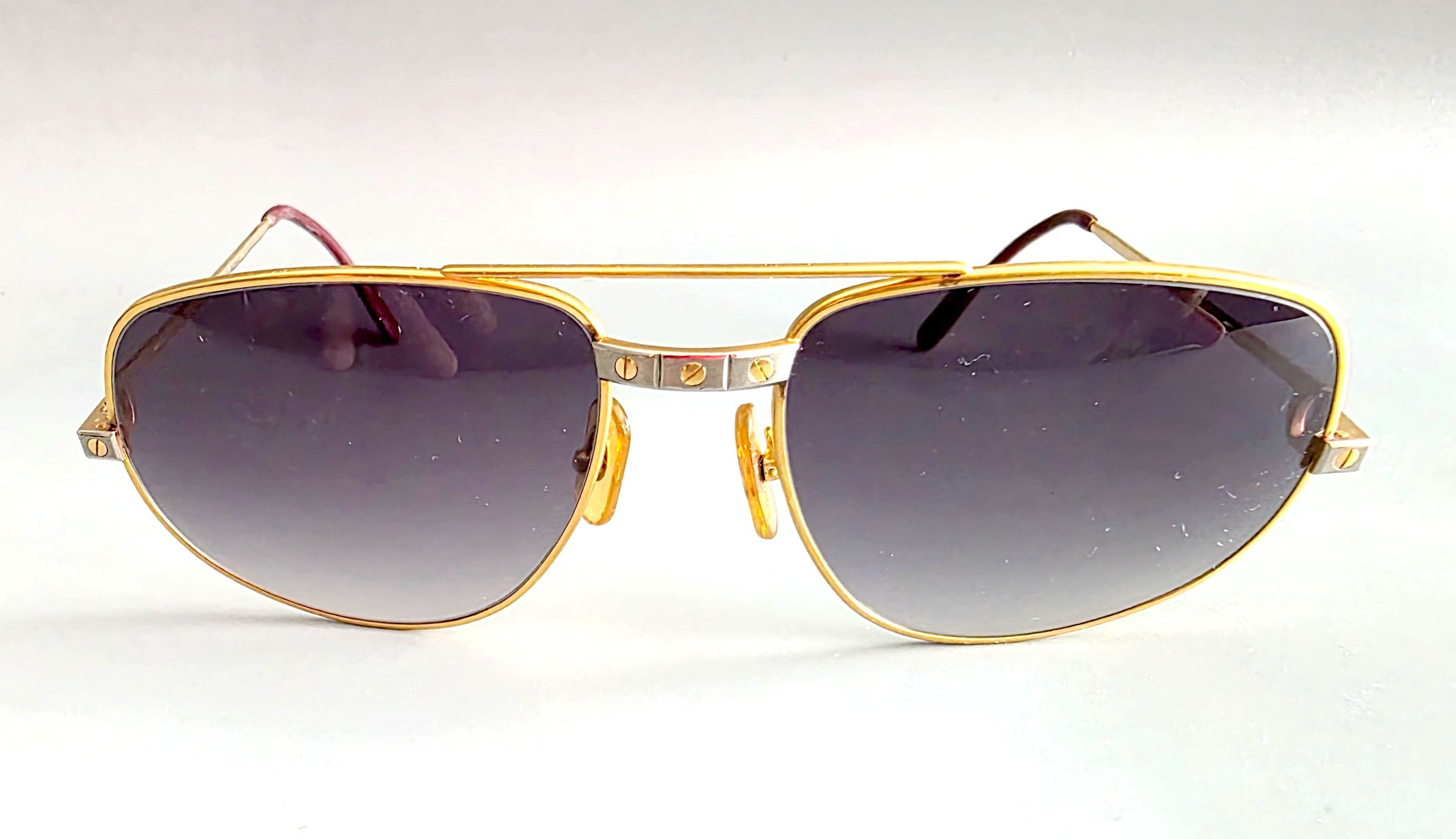 Cartier 🔴 Vintage Cartier Romance Santos Sunglasses Gold Plated Size ONE SIZE - 5 Thumbnail