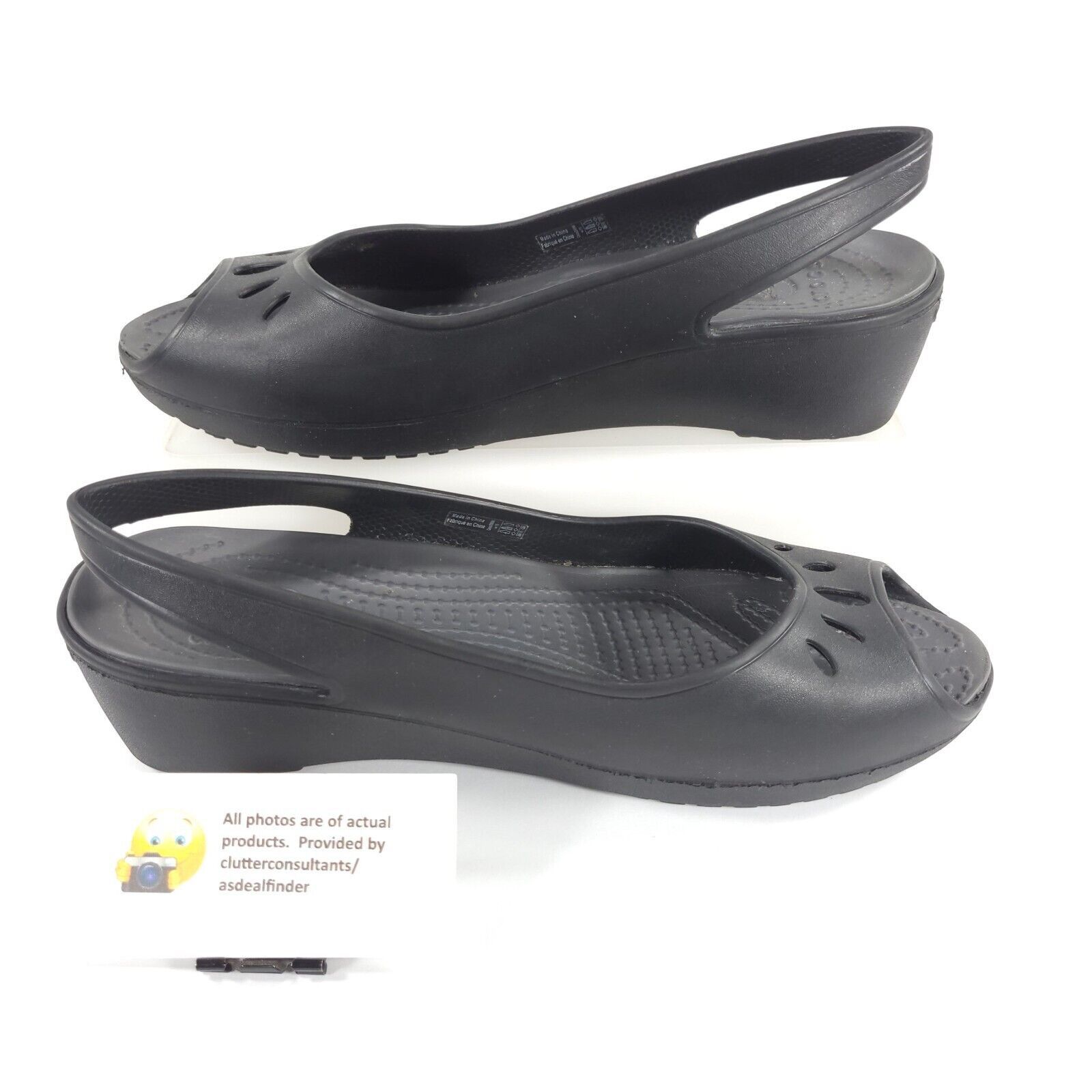 Crocs Crocs Slip on Casual Ballet Flat Womens Size 10 Black Rubber Size US 10 / IT 40 - 4 Thumbnail