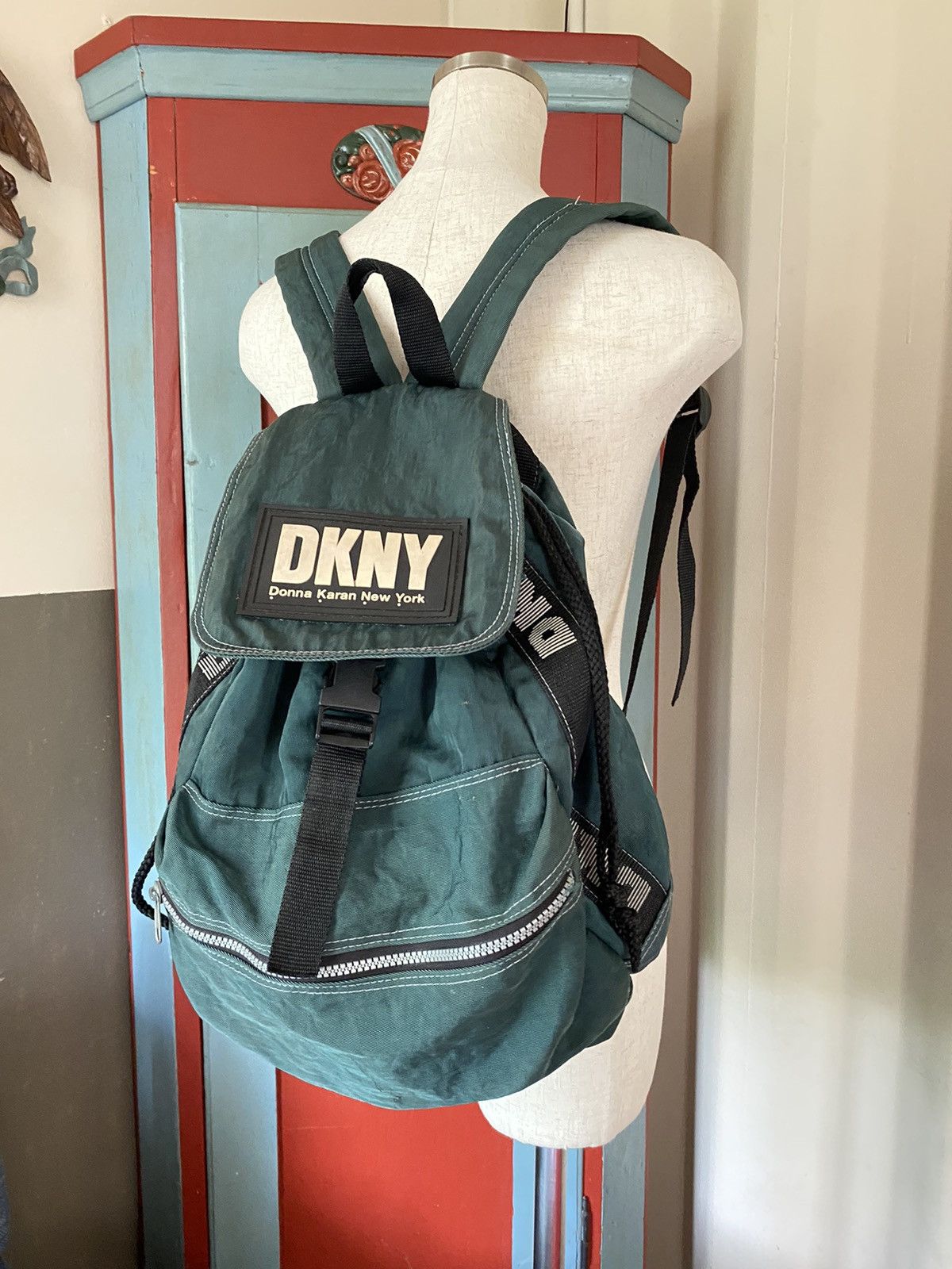 DKNY × Designer DKNY Forest Green Nylon Backpack Size ONE SIZE - 13 Thumbnail