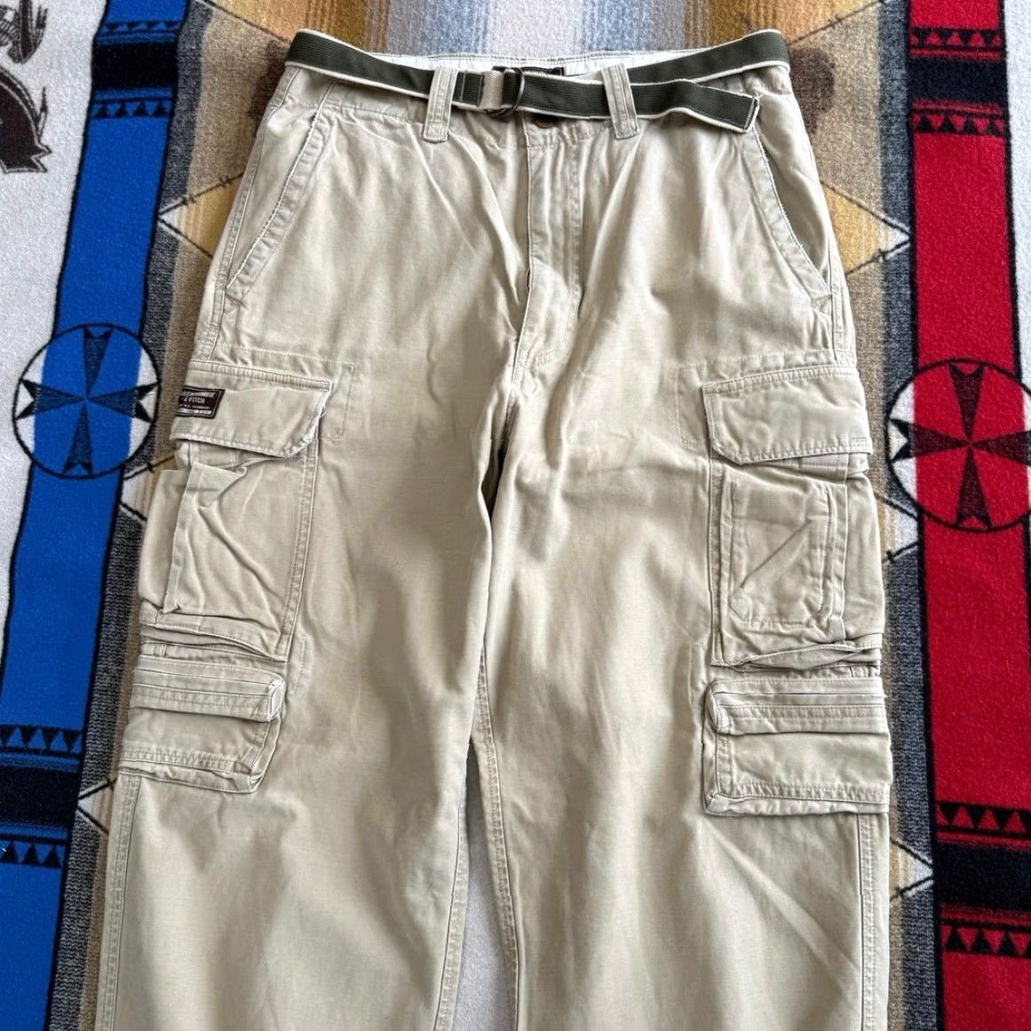 Abercrombie & Fitch VINTAGE Abercrombie & Fitch Paratrooper Cargo Pants Mens 32x32 Tan Solid Cargo Pants Men 32x32 Y2K Grunge Skate 90s Summer Fall Winter Spring Mens Size US 32 / EU 48 - 4 Thumbnail