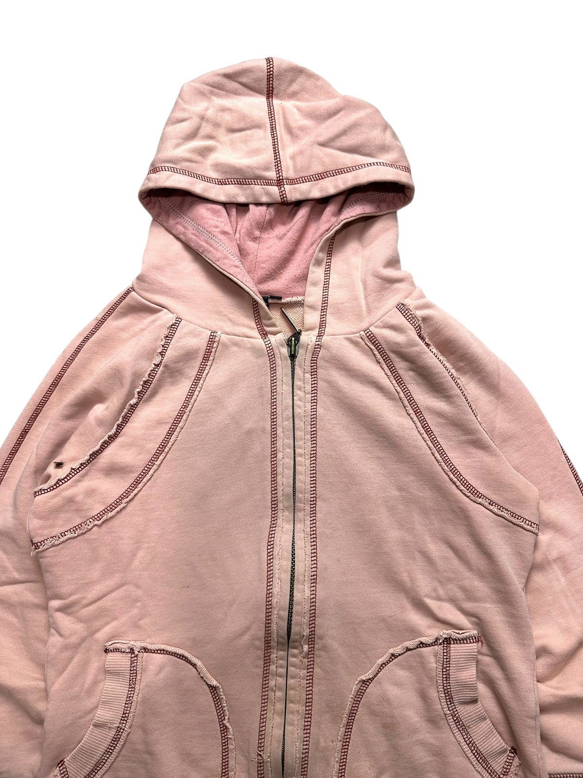 20471120 DISTRESSED BLUE MOON BLUE OUTER SEAM Zip HOODIE LGB STYLE Size S / US 4 / IT 40 - 3 Thumbnail