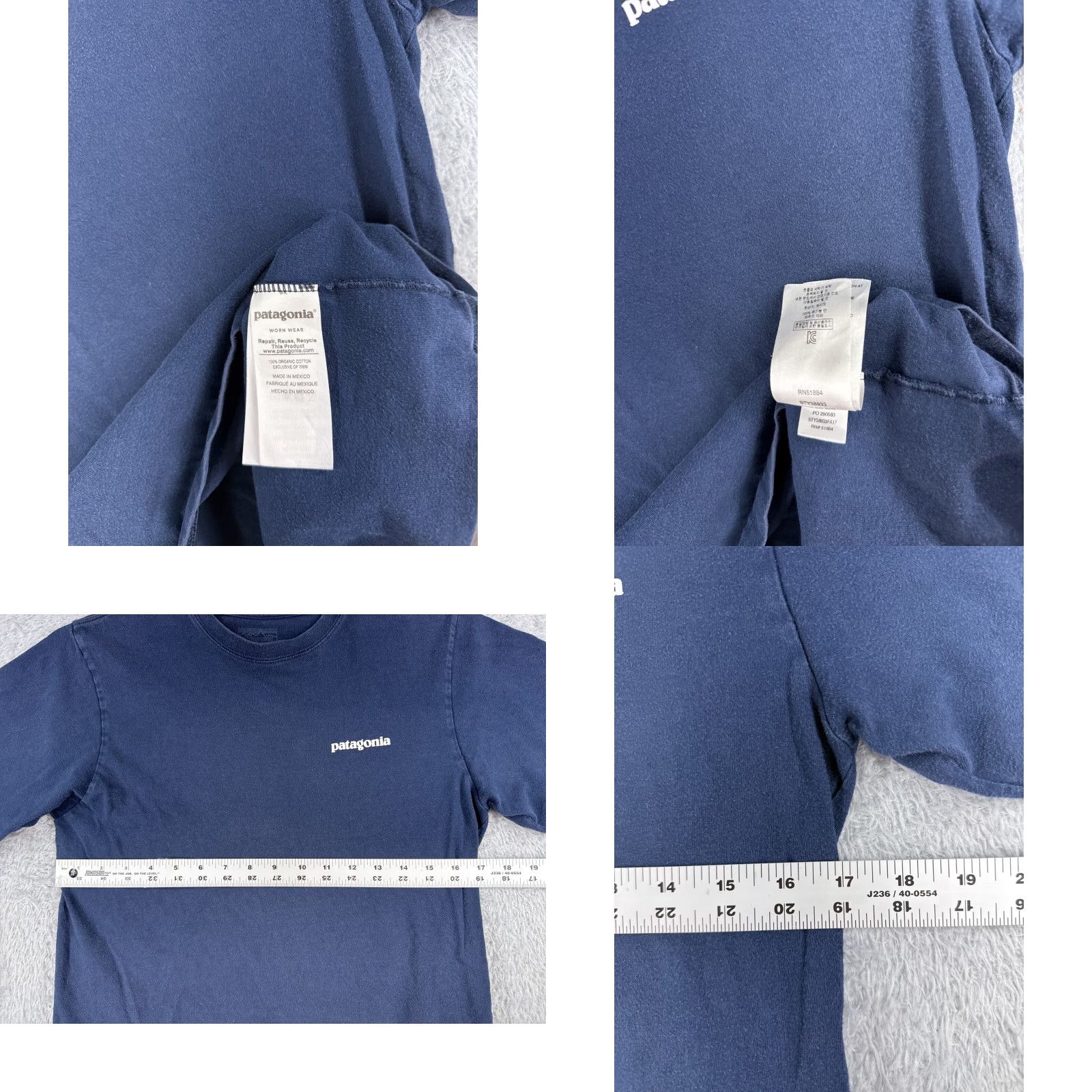 Patagonia Patagonia Shirt Men XS Blue Long Sleeve Crew Neck Logo T-Shirt Size US XS / EU 42 / 0 - 8 Thumbnail
