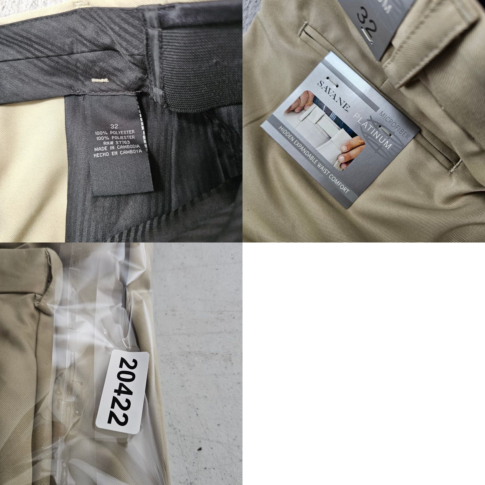 Savane Savane Shorts Mens 32 Khaki Tan Classic Chino Golf Pleated Microfiber Preppy Size US 32 / EU 48 - 8 Thumbnail