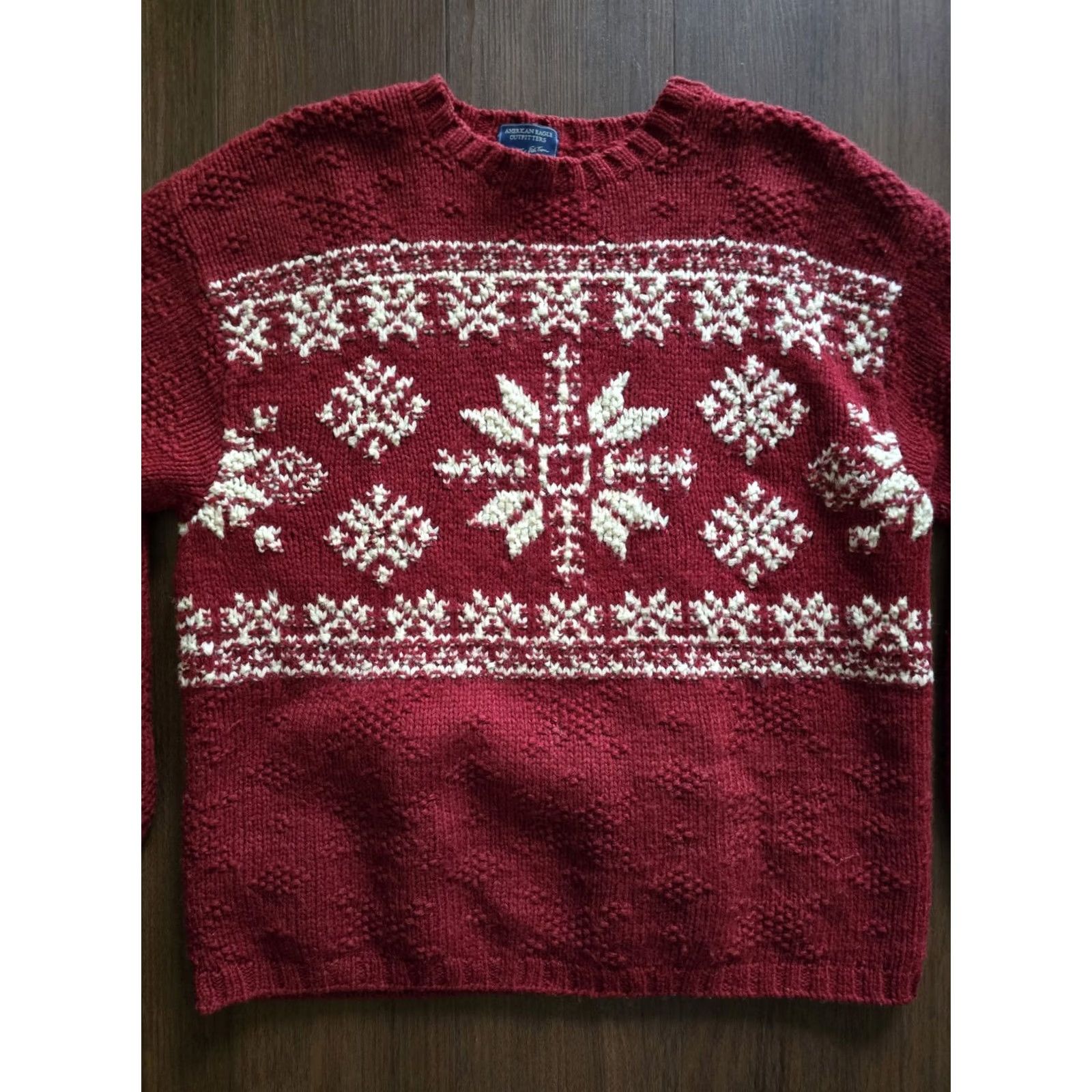Vintage VINTAGE American Eagle Chunky Knit Sweater Red XL Grunge 1990s Wool Blend Unisex Large Size US XL / EU 56 / 4 - 4 Thumbnail