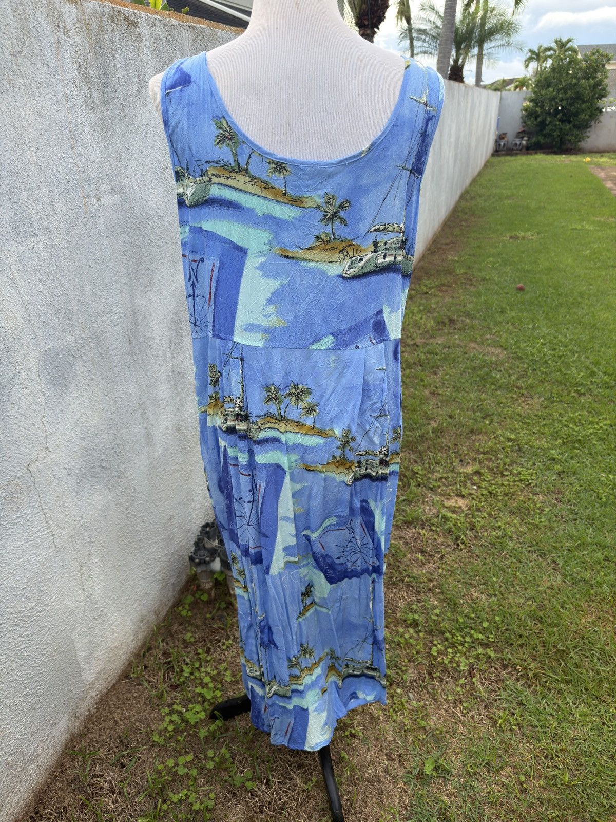 Jams World PreOwned Jams World Maxi Dress Hawaiian Print Blue Women's L Size L / US 10 / IT 46 - 2 Thumbnail