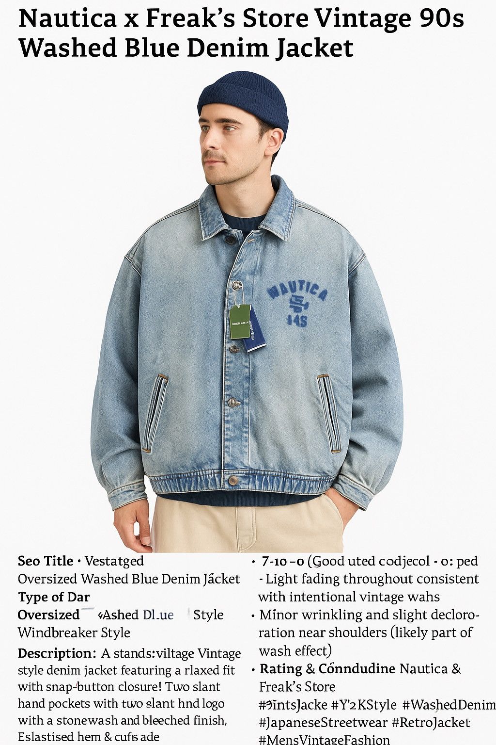 Nautica Nautica x Freak’s Store Vintage 90s Washed Blue Denim Jacket Size US L / EU 52-54 / 3 - 17 Thumbnail