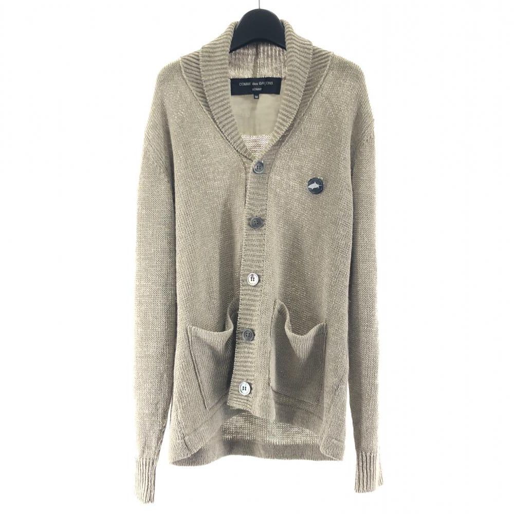 Sweater Shawl Collar Linen Cardigan Beige