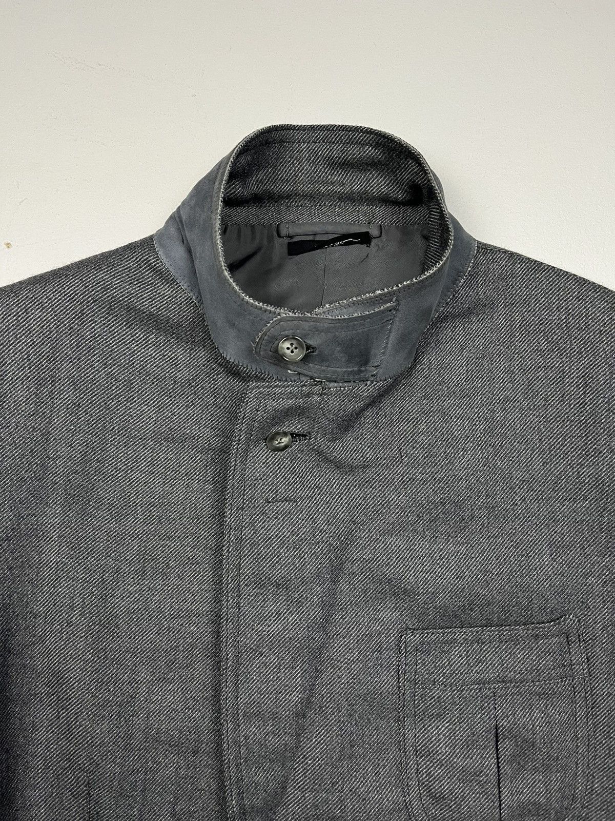 Tom Ford Tom Ford Gray Tailored Jacket with Leather Suede Detailing Size 52R - 14 Thumbnail