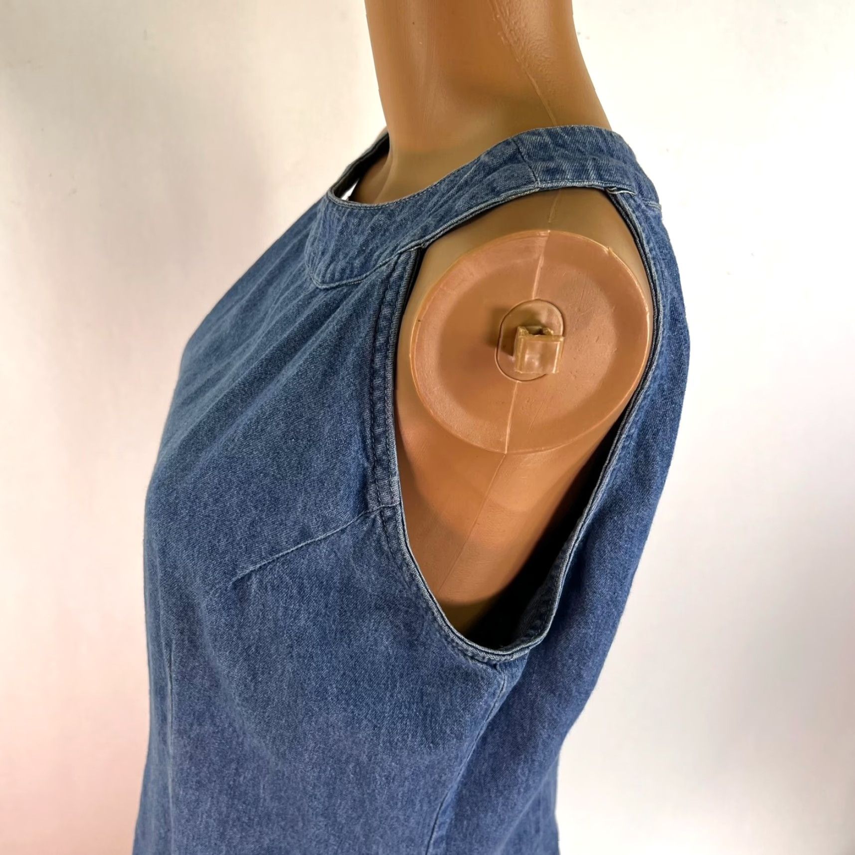 Vintage Xhilaration Denim Midi Dress Women Size L Sleeveless Blue Casual Party USA Size L / US 10 / IT 46 - 5 Thumbnail