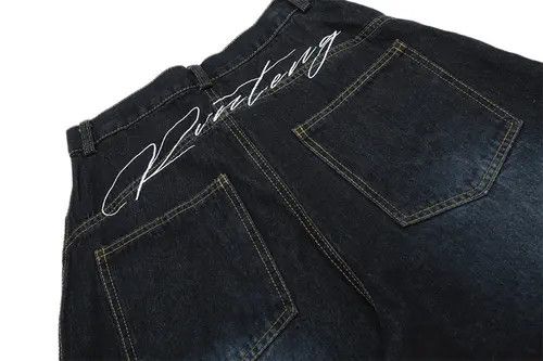 Japanese Brand × Jean Men's washed patchwork loose wide-leg scimitar denim shorts Size US 32 / EU 48 - 2 Thumbnail
