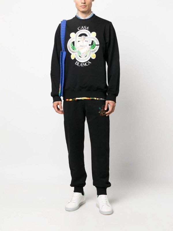 Casablanca o1mle0326 Printed Sweatshirt Le Joueur in Black Size US XXL / EU 58 / 5 - 2 Thumbnail
