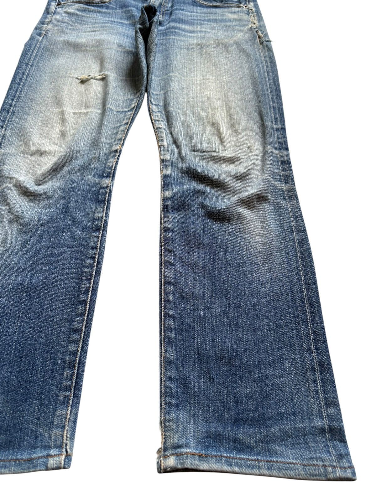 FOB Factory × Japanese Brand Vintage Fob Factory Selvedge Mud Wash Distressed Ripped Jean Size US 32 / EU 48 - 7 Thumbnail