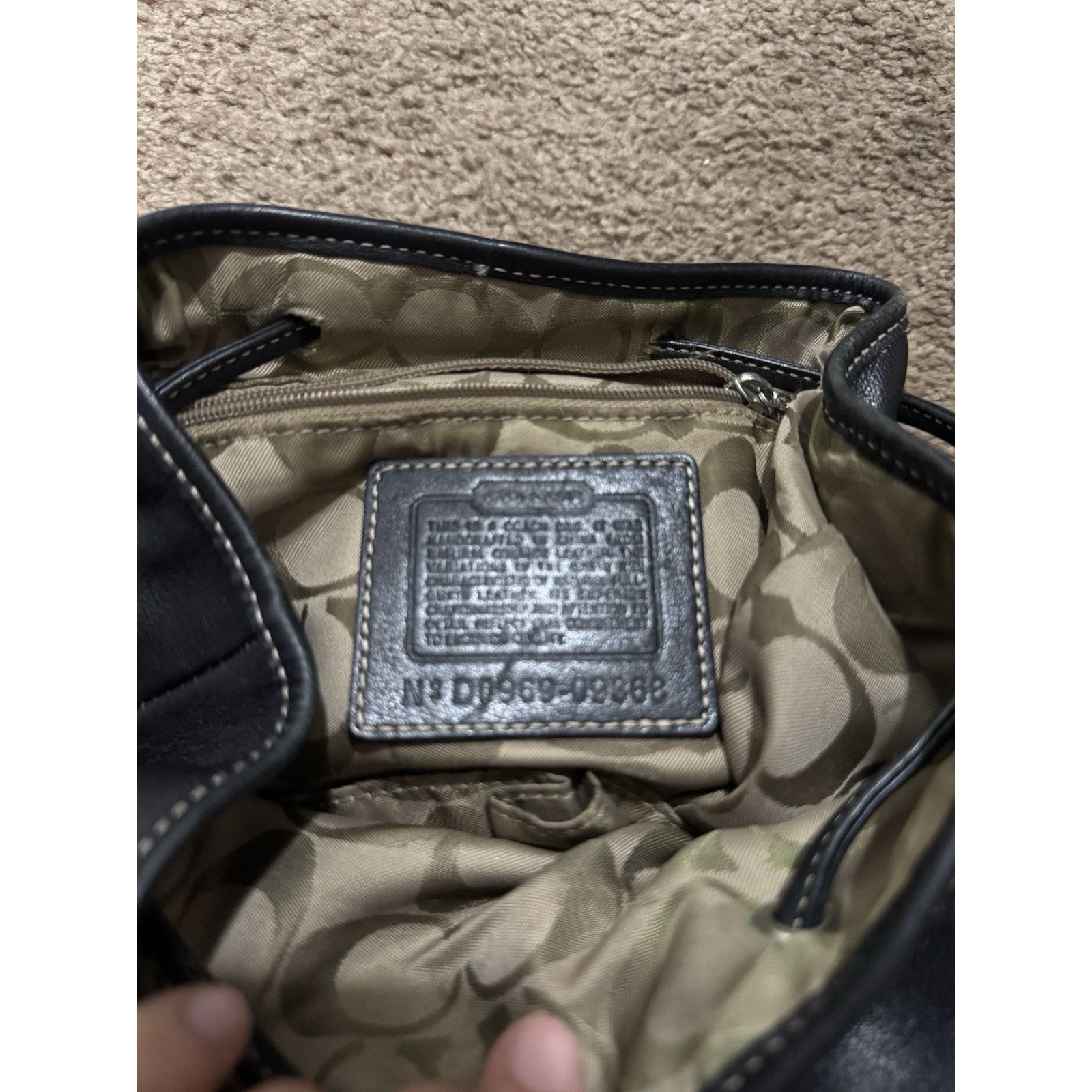 Coach Vintage Coach 9366 Leather Drawstring Backpack Purse Bag Size ONE SIZE - 3 Thumbnail