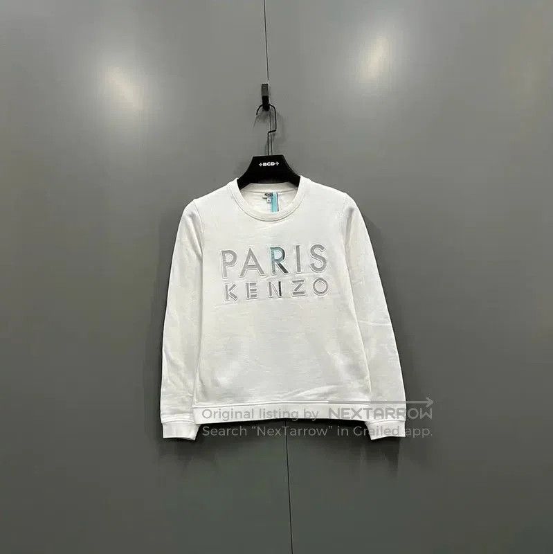 Kenzo KENZO White Logo Long Sleeve Hoodie . Size M / US 6-8 / IT 42-44 - 1 Thumbnail