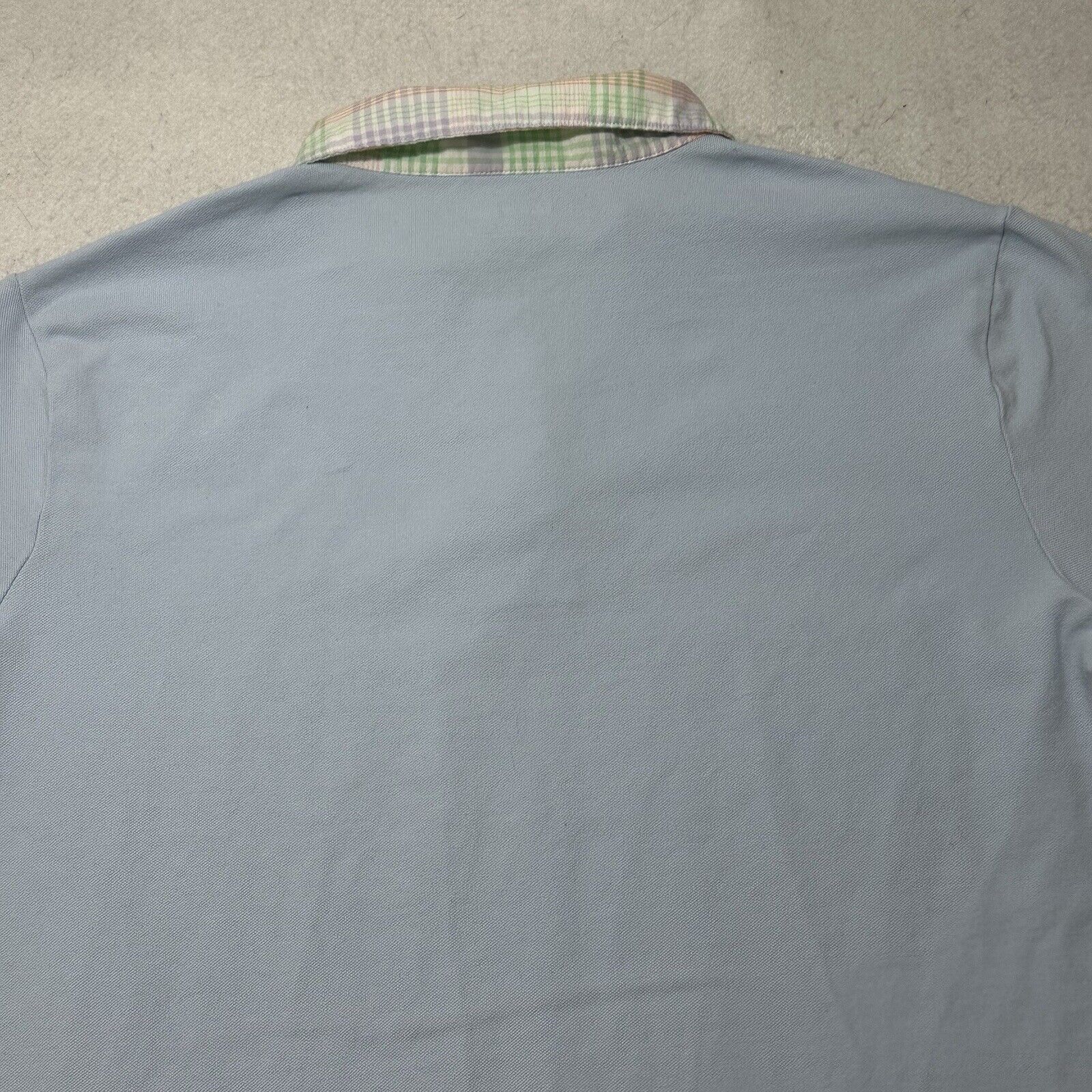 Lands' End Lands' End XL Light Blue Plaid Collared Polo Shirt Dress Size XL / US 12-14 / IT 48-50 - 10 Thumbnail