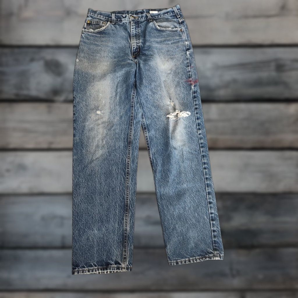 Carhartt VINTAGE Carhartt B17 Jeans Men 35x32 Workwear Distressed Blue 80s US Made Size US 35 - 1 Thumbnail