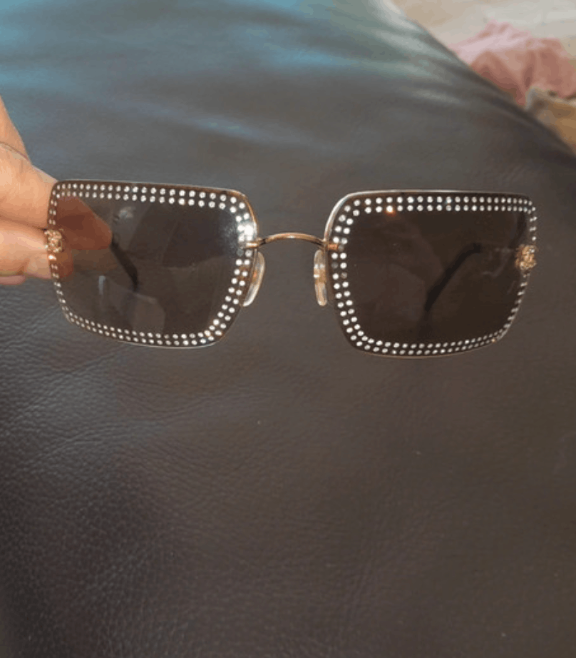 Chanel Chanel Sunglasses 🇺🇸 TAX FREE 4105-B Rhinestone Rimless Size ONE SIZE - 1 Thumbnail