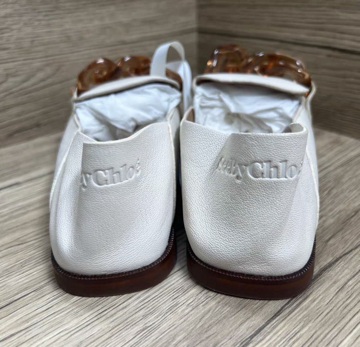 See by Chloe See By Chloe Beige Crystal Chain Loafers J41 Size US 6 / IT 36 - 5 Thumbnail