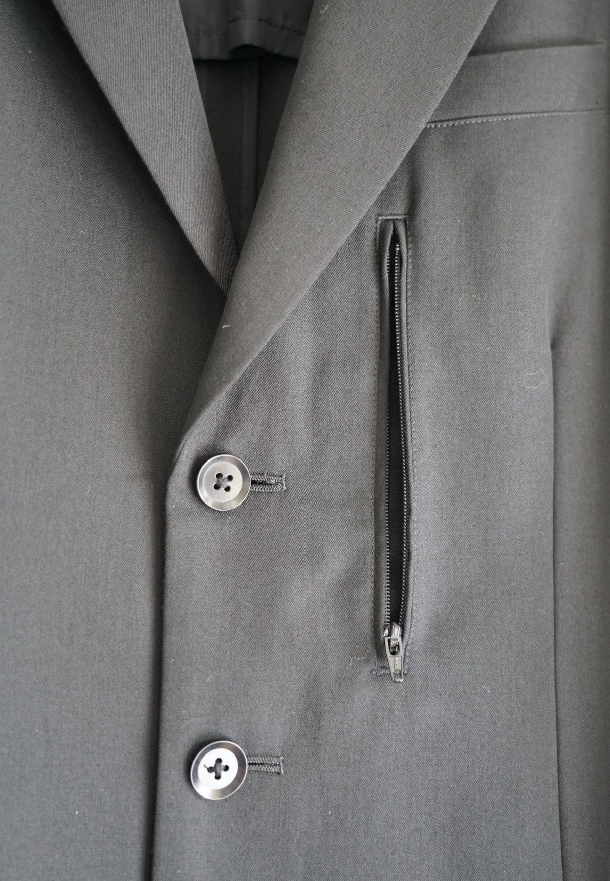 Yohji Yamamoto Yohji Yamamoto 14ss Rain-Washed Back-Zip Wool Blazer K4 Size US M / EU 48-50 / 2 - 4 Thumbnail