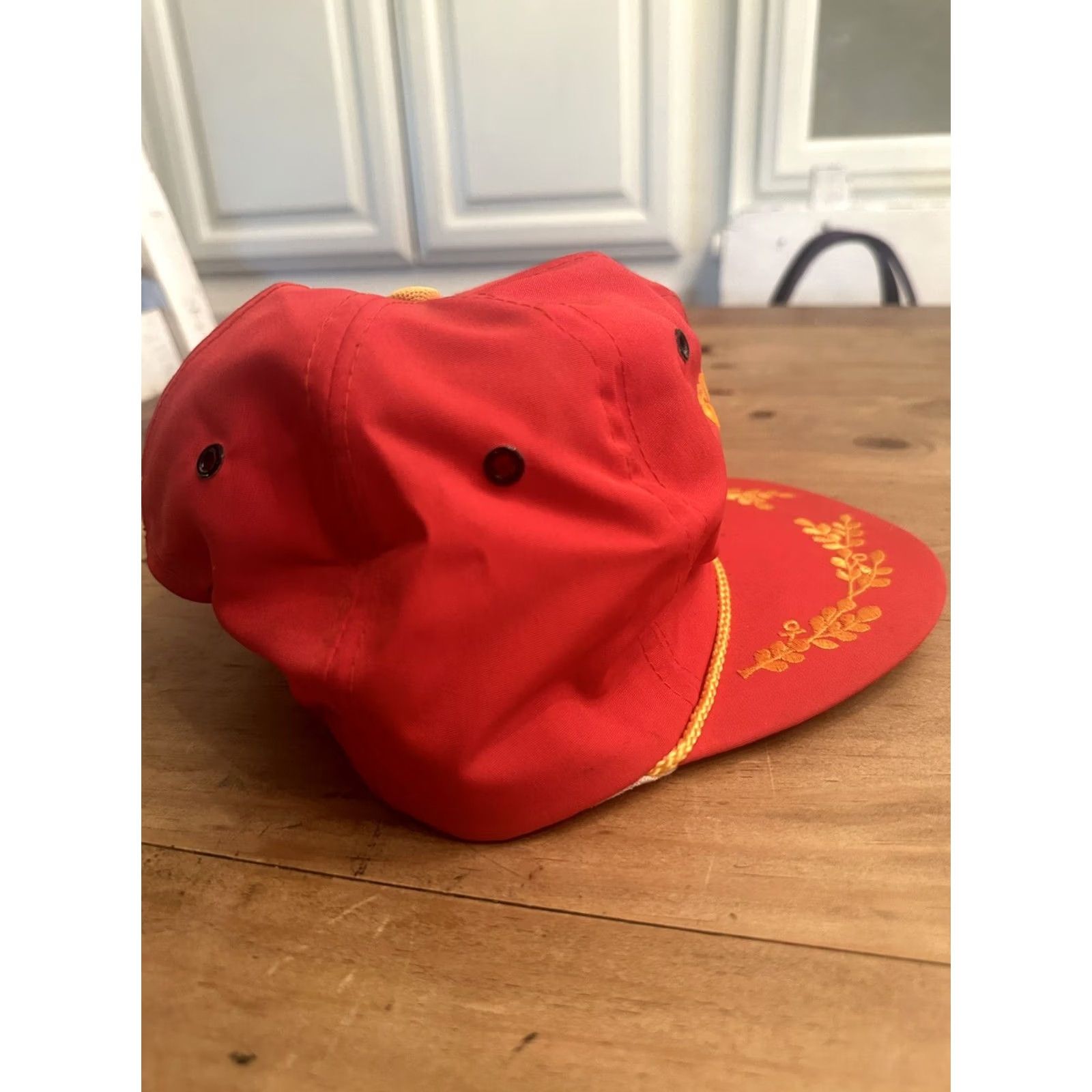 Vintage VINTAGE Unbranded Red SnapBack Hat, One Size, Men, Trucker Hat, First Mate Jon Boating Yacht Captain Fishing Boat, Fish, Red Size ONE SIZE - 4 Thumbnail