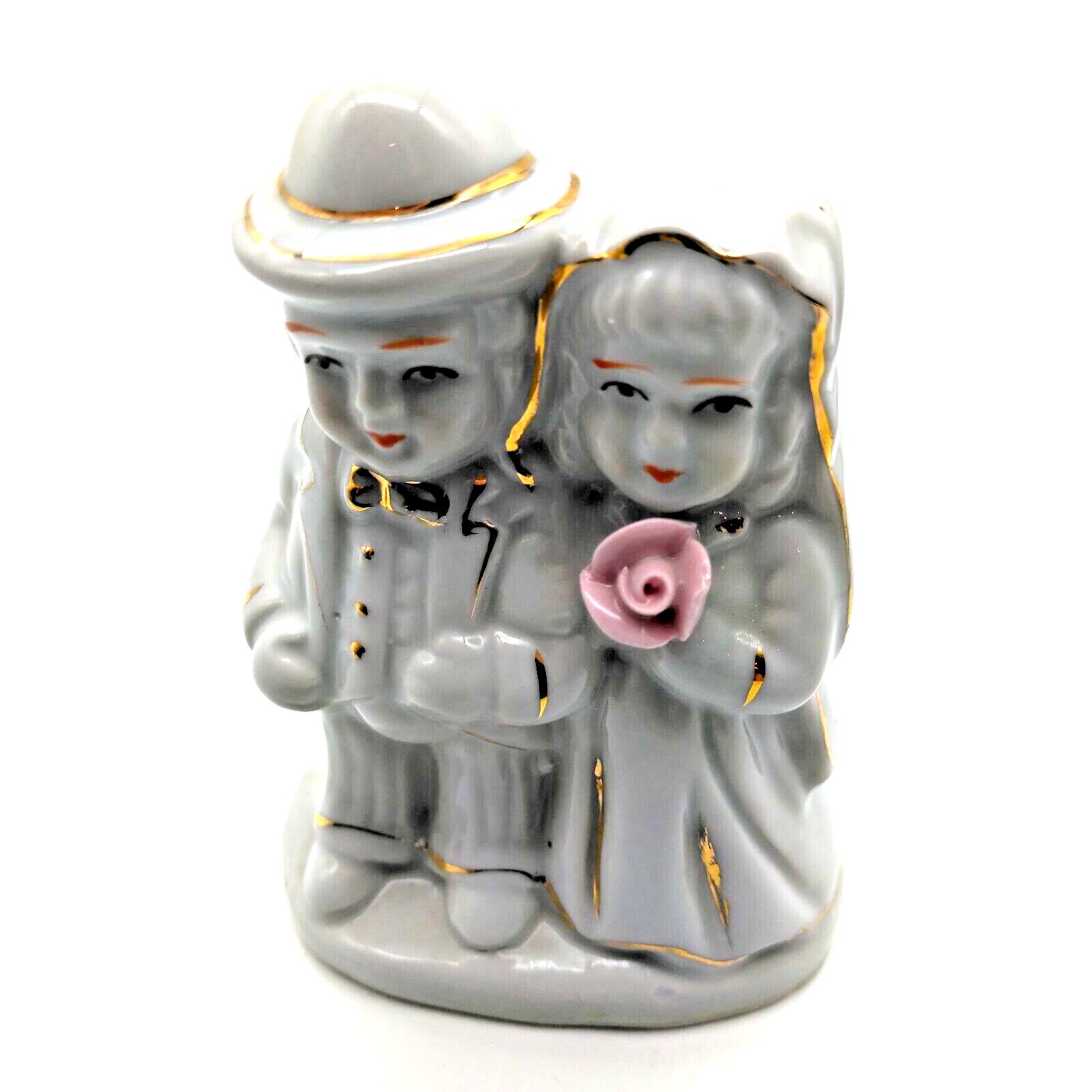 Other Bride & Groom Ceramic Glazed Figurine 4 1/2" - Adorable! Size ONE SIZE - 6 Thumbnail