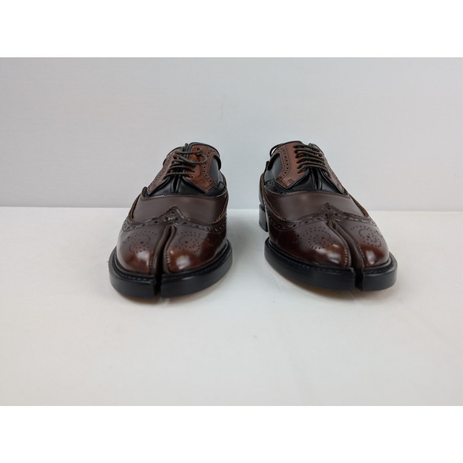 Maison Margiela o1rshd1 Tabi Leather Shoes Boots in Dark Brown Size US 12 / EU 45 - 8 Thumbnail