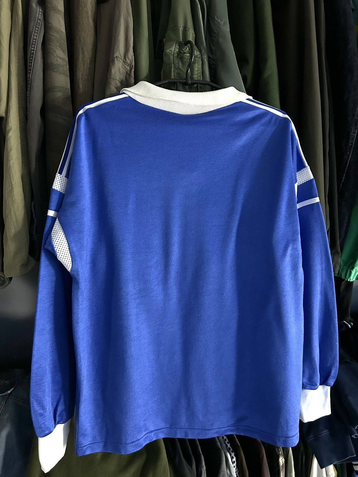 Adidas RARE Adidas 80s Vintage Soccer Jersey Blue L Made in France Size US L / EU 52-54 / 3 - 2 Thumbnail