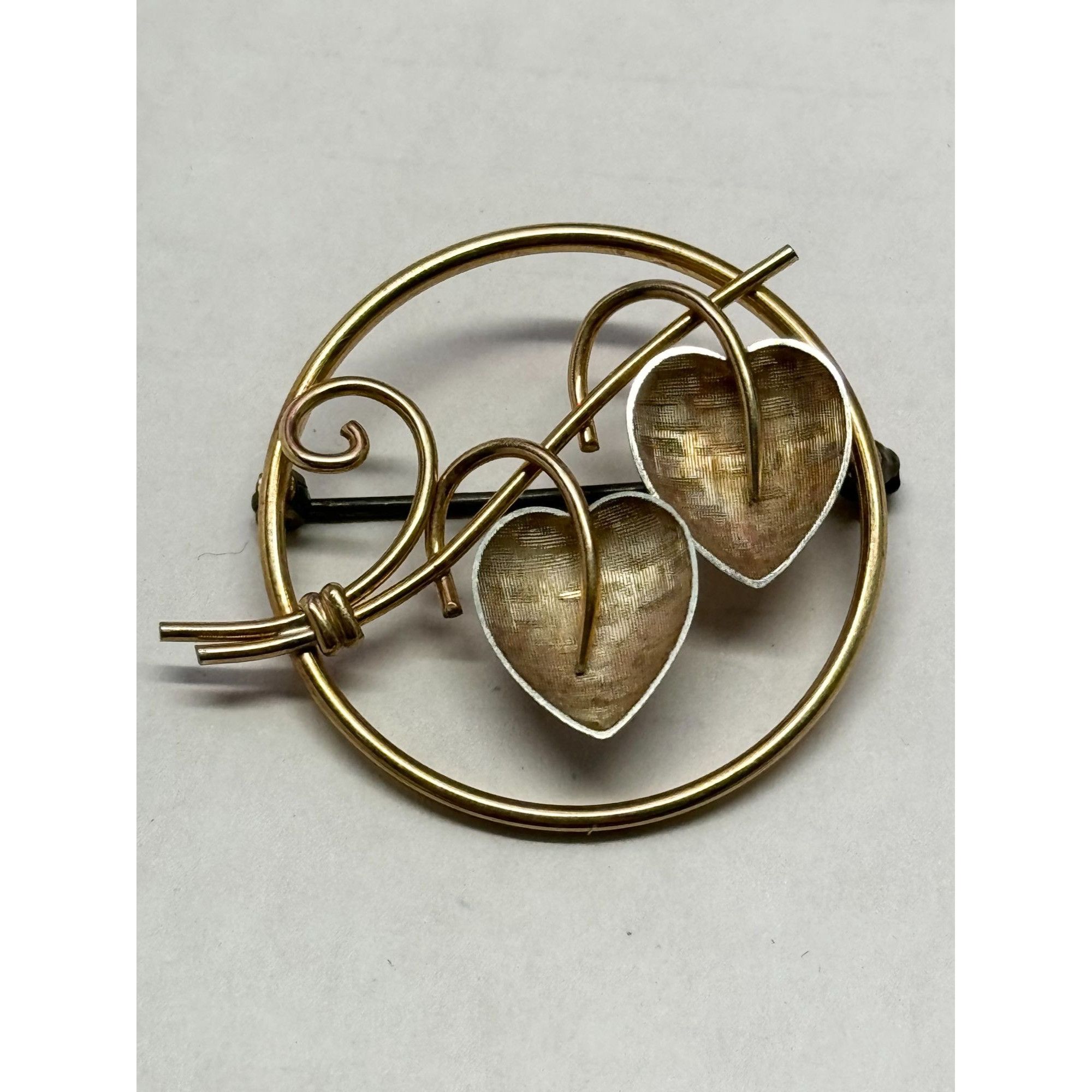 Vintage Vintage Krementz Gold Filled Circle Brooch pin Size ONE SIZE - 1 Thumbnail