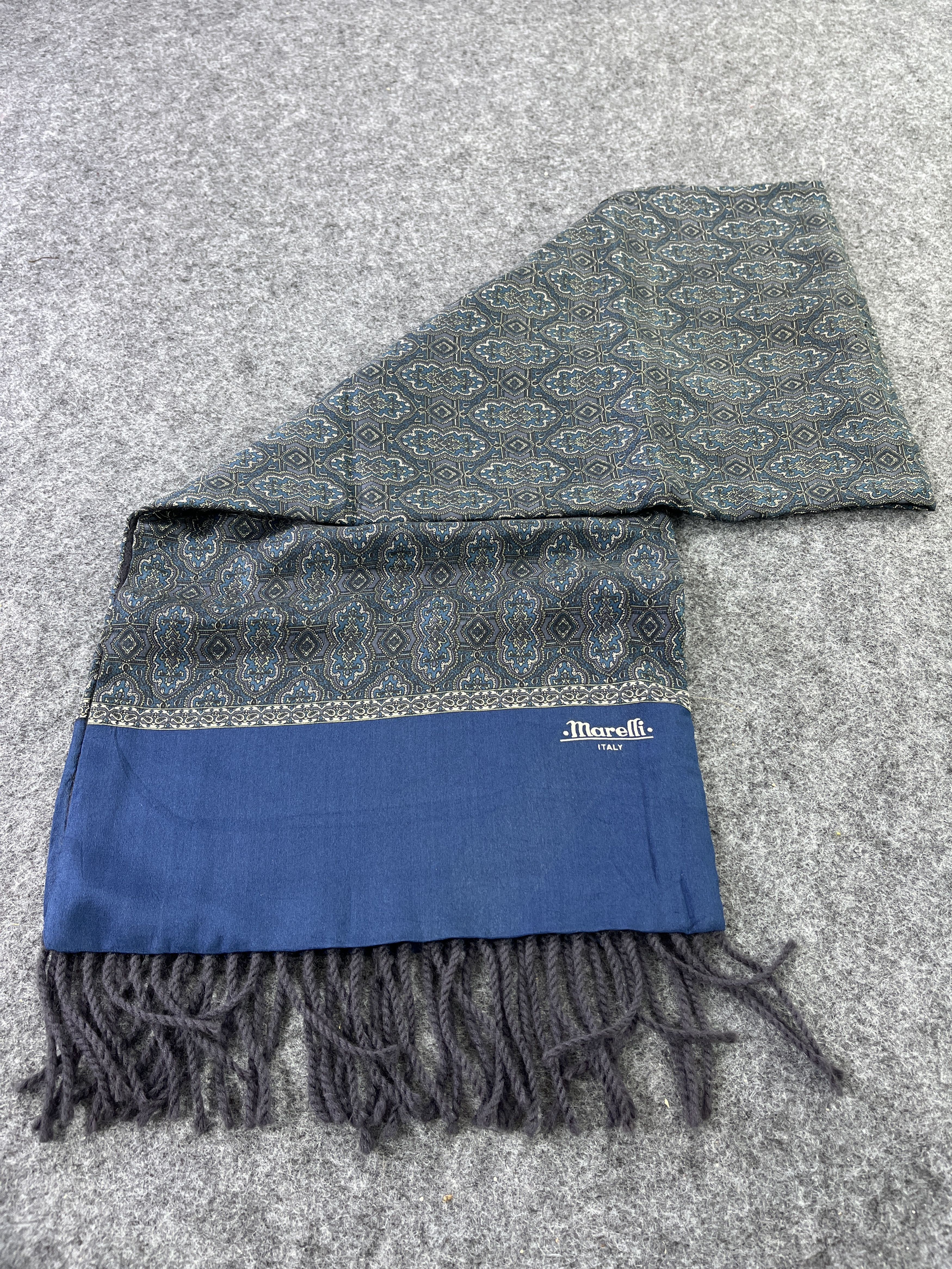 Vintage Marelli Silk Scarf Paisley Scarf / Muffler / Neckwear - T349 Size ONE SIZE - 2 Thumbnail