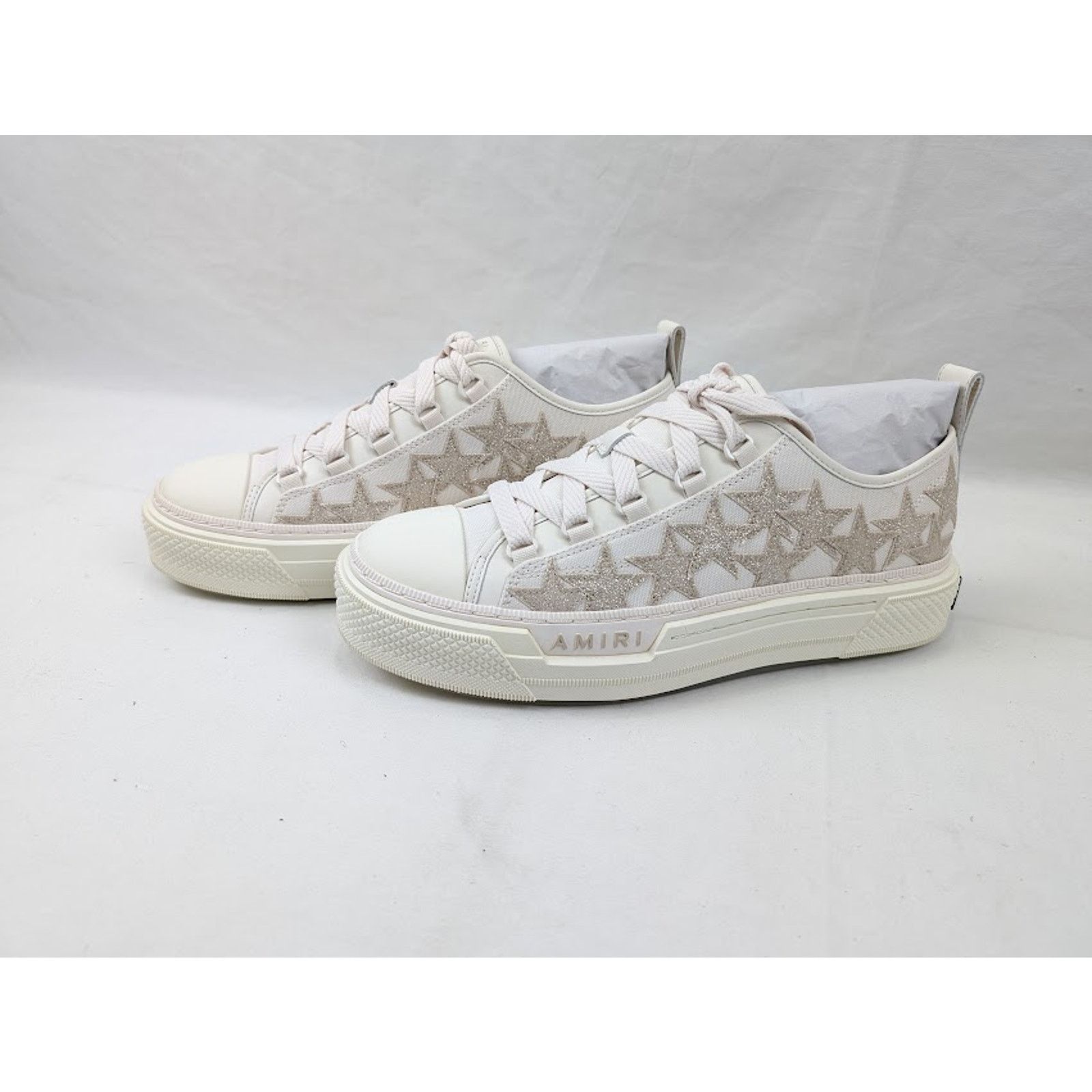 Amiri o1rshd1 Stars Court Low-Top Sneakers in Alabaster Size US 11 / EU 44 - 17 Thumbnail