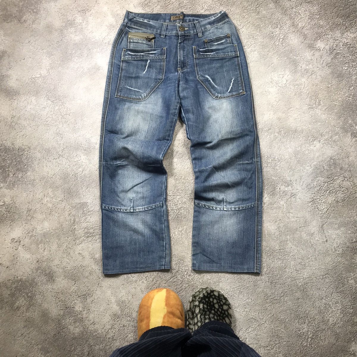 Vintage Vintage Y2K Baggy Distressed Flared Jeans Skate Grunge 27 Size 27" / US 4 / IT 40 - 1 Thumbnail