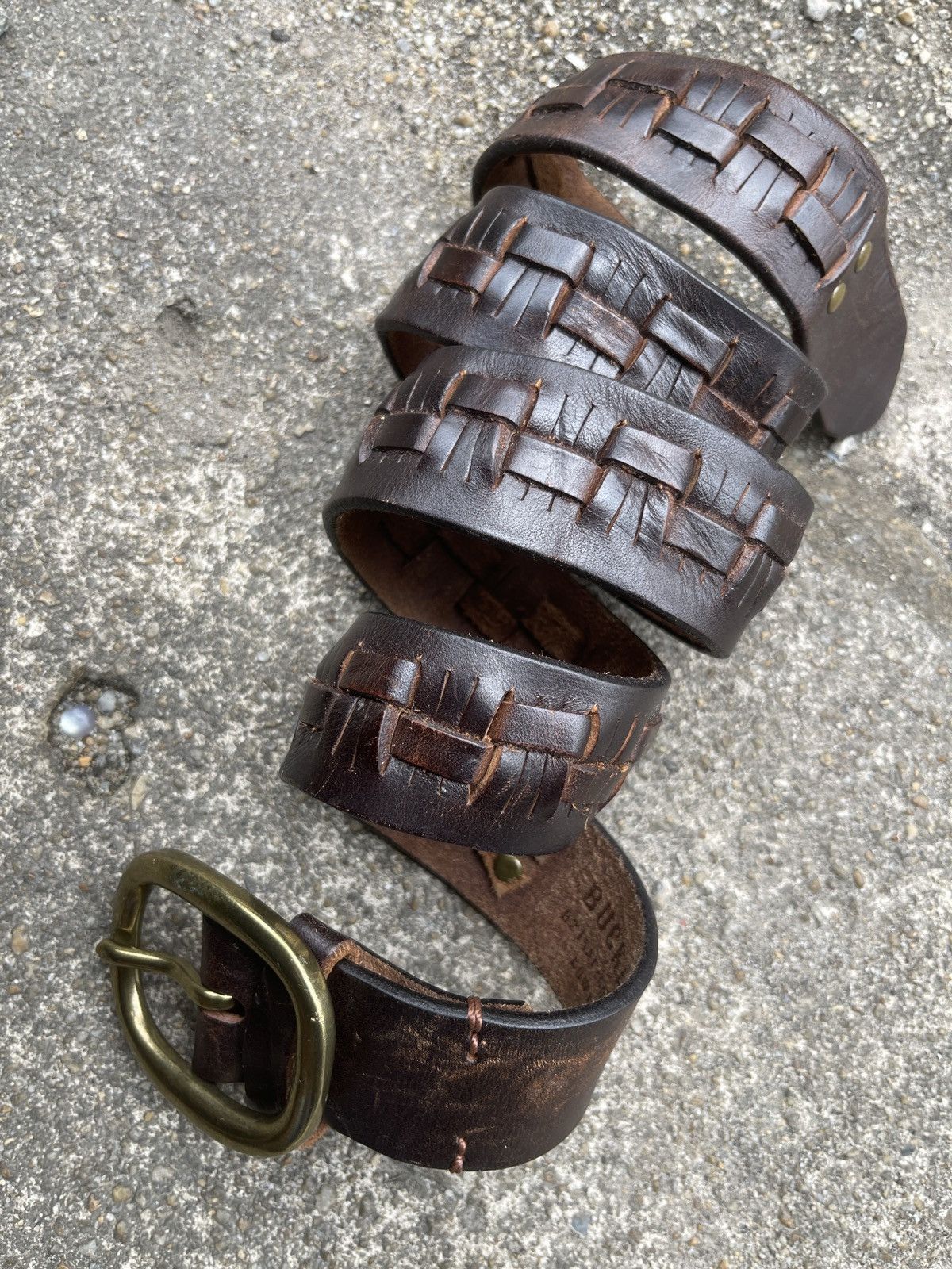 If Six Was Nine Last Drop🔥Rare🔥Buckaroo Cow Leather Belt Size ONE SIZE - 5 Thumbnail