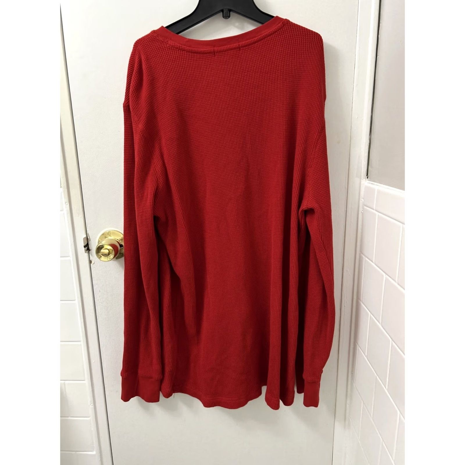 Polo Ralph Lauren Polo Ralph Lauren Shirt Mens 2XL Red Thermal Waffle Knit Long Sleeve Crew Neck Embroidered Logo All Seasons Pullover Size US XXL / EU 58 / 5 - 7 Thumbnail