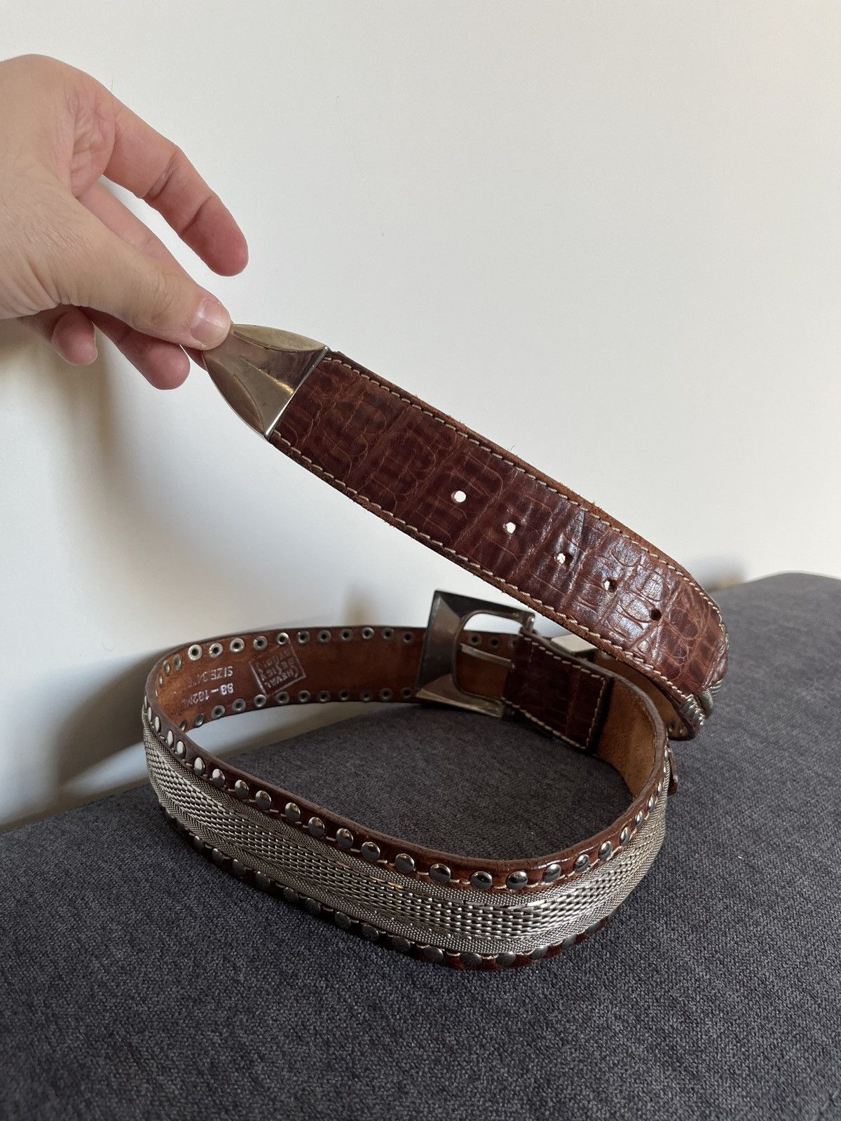 Cowboy Equipment Cheval Design Studio Super Heavy Leather Metallic Belt Size ONE SIZE - 15 Thumbnail