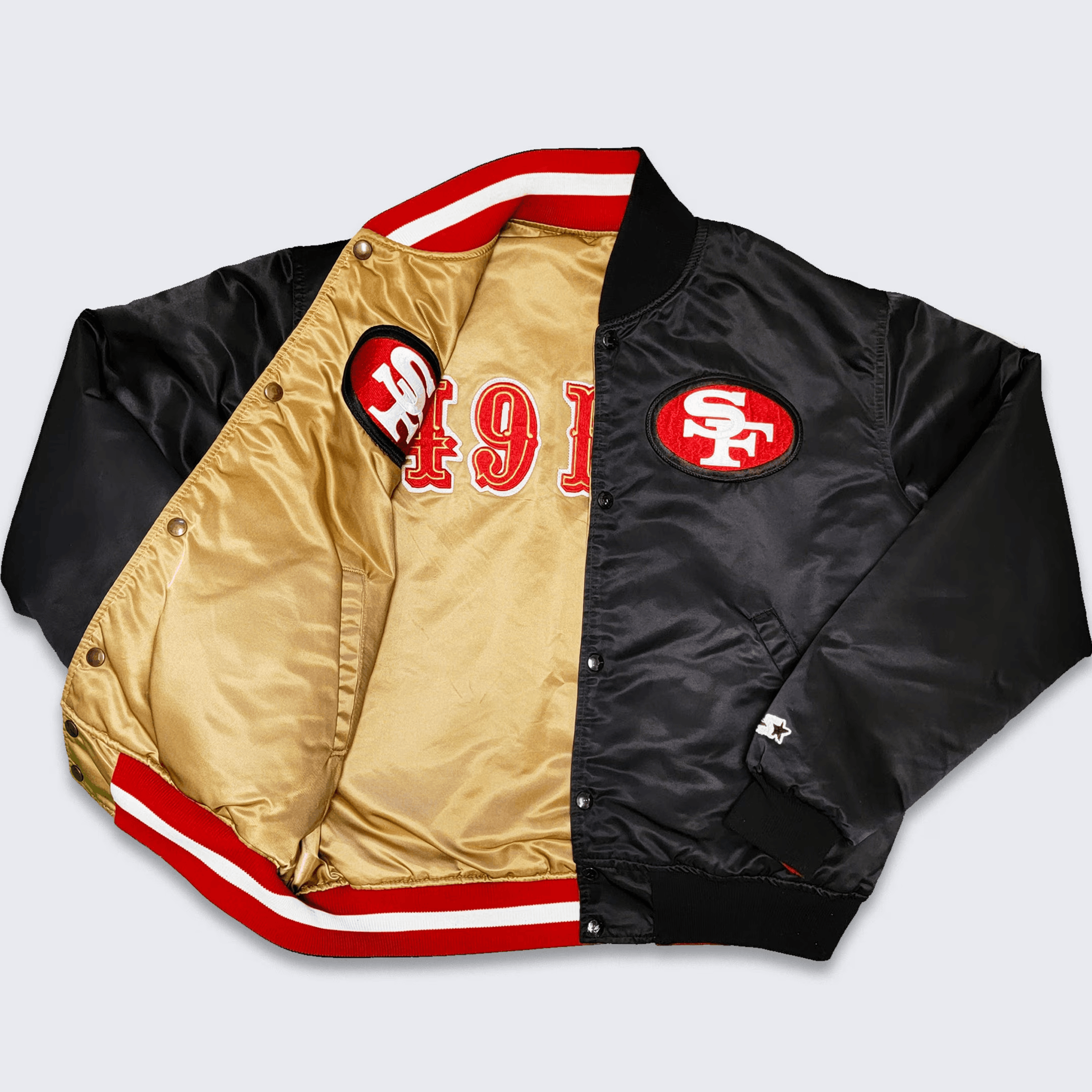 NFL × Starter × Vintage San Francisco 49ers 80s Starter Reversible Bomber Jacket Size US XL / EU 56 / 4 - 1 Thumbnail