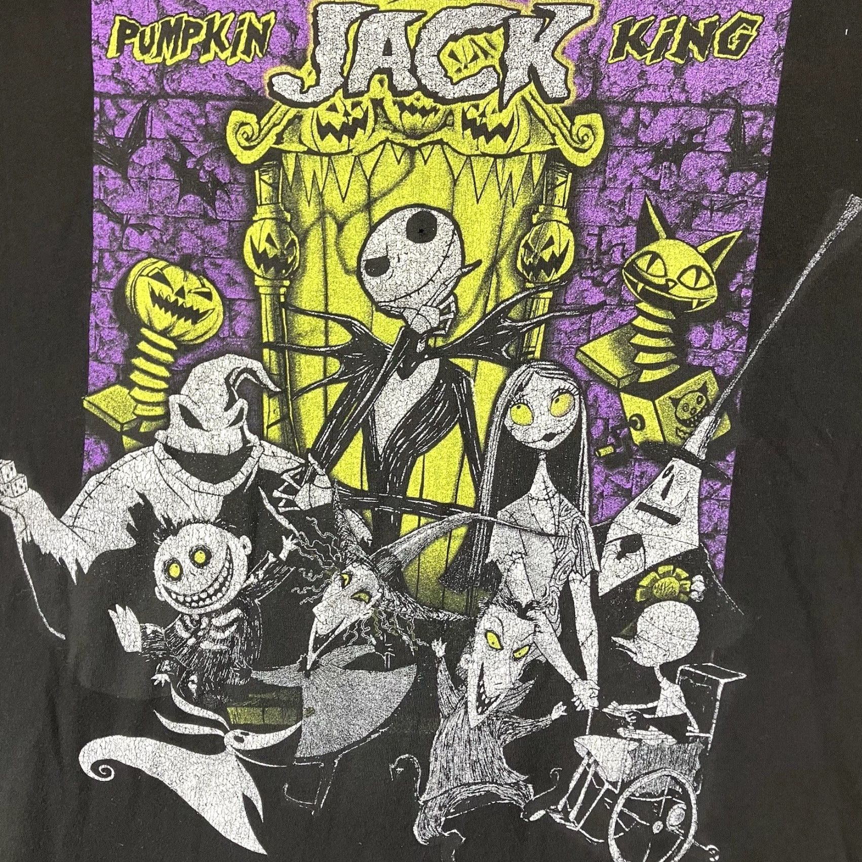 Vintage Disney Nightmare Before Christmas The Misfits Pumpkin Jack L T-Shirt Black Crew Neck Short Sleeve 100% Cotton Graphic Print Halloween Punk Retro Men Size US L / EU 52-54 / 3 - 3 Thumbnail