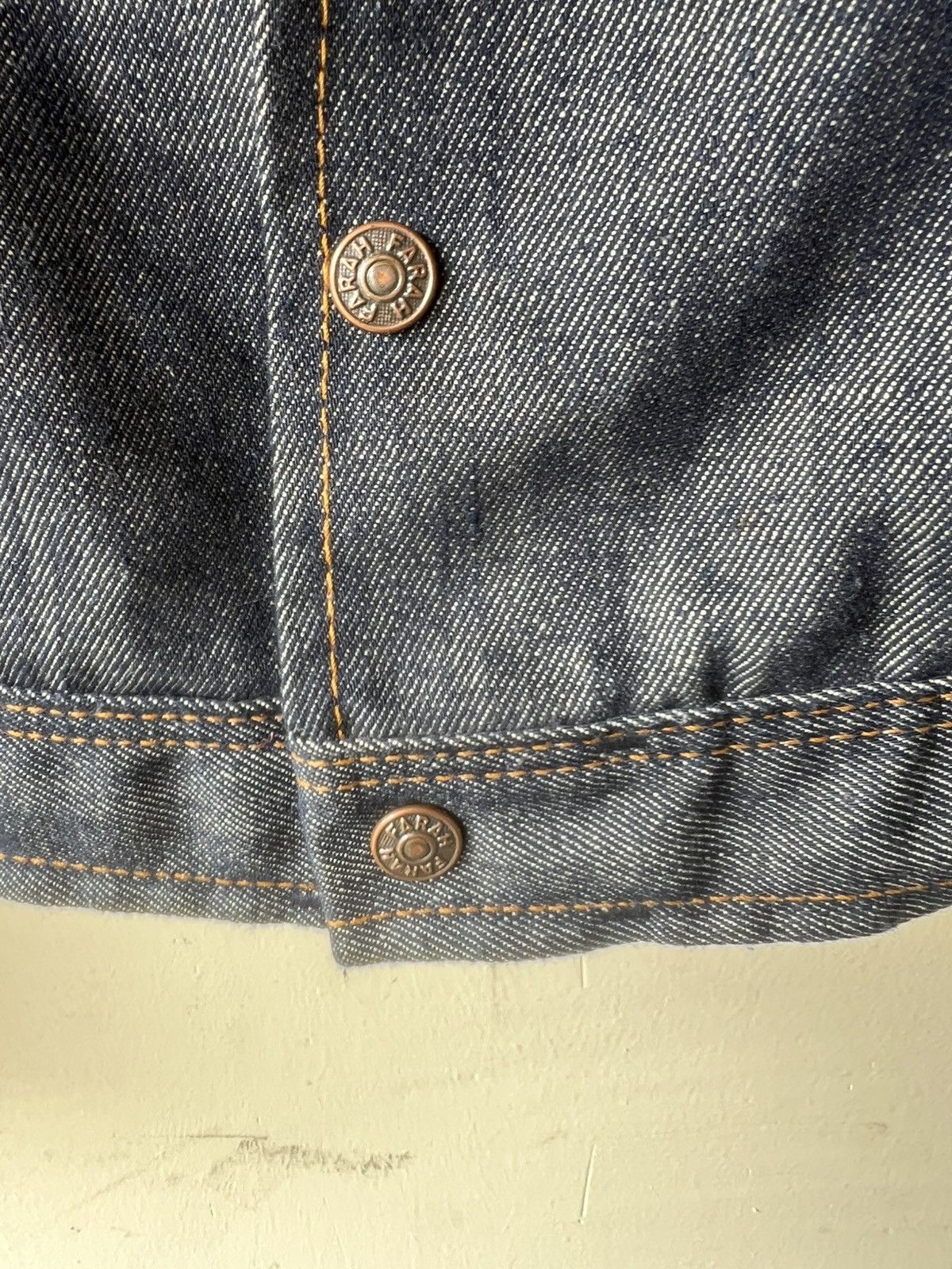 Farah Vintage 70s FARAH Hybrid Denim Trucker Cropped Jacket Size US S / EU 44-46 / 1 - 5 Thumbnail