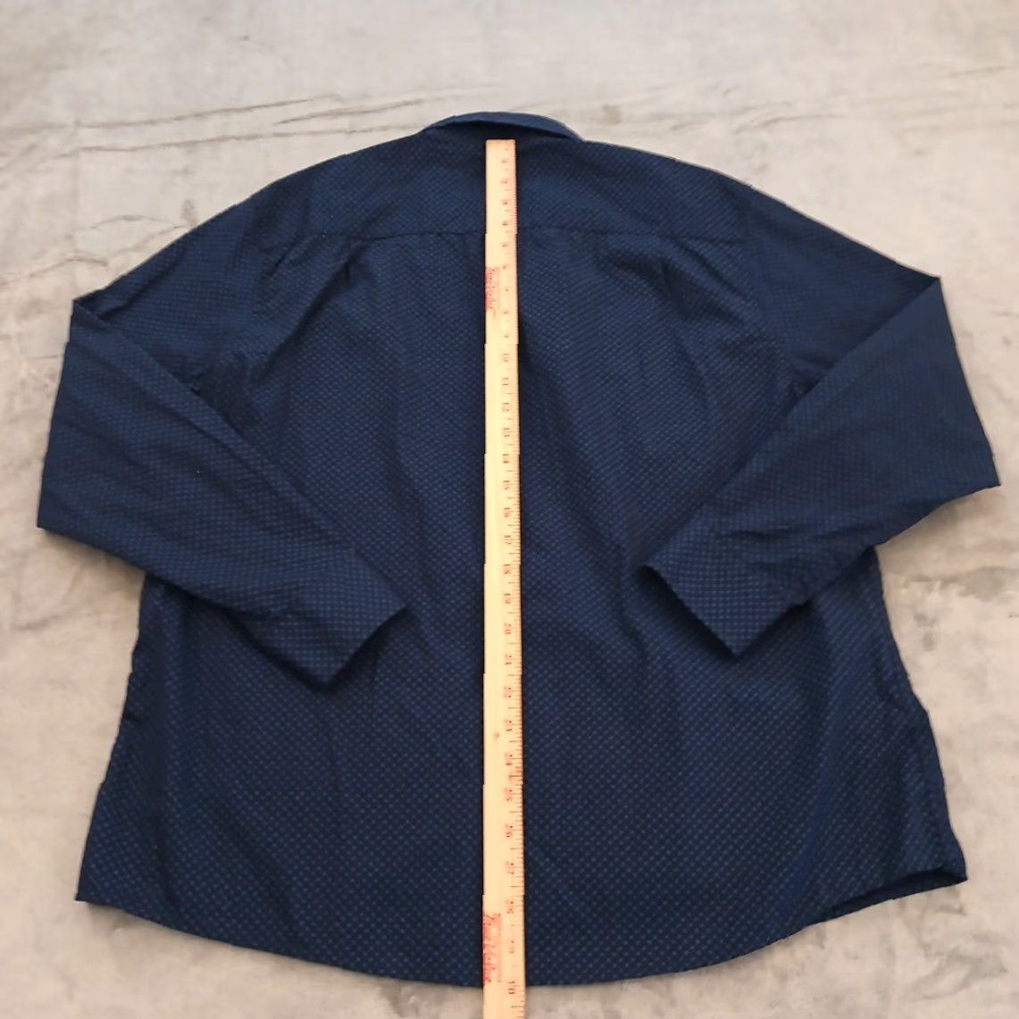 Haggar Haggar Shirt Button-Up Mens XL Blue Geometric Long Sleeve Cotton Size US XL / EU 56 / 4 - 5 Thumbnail