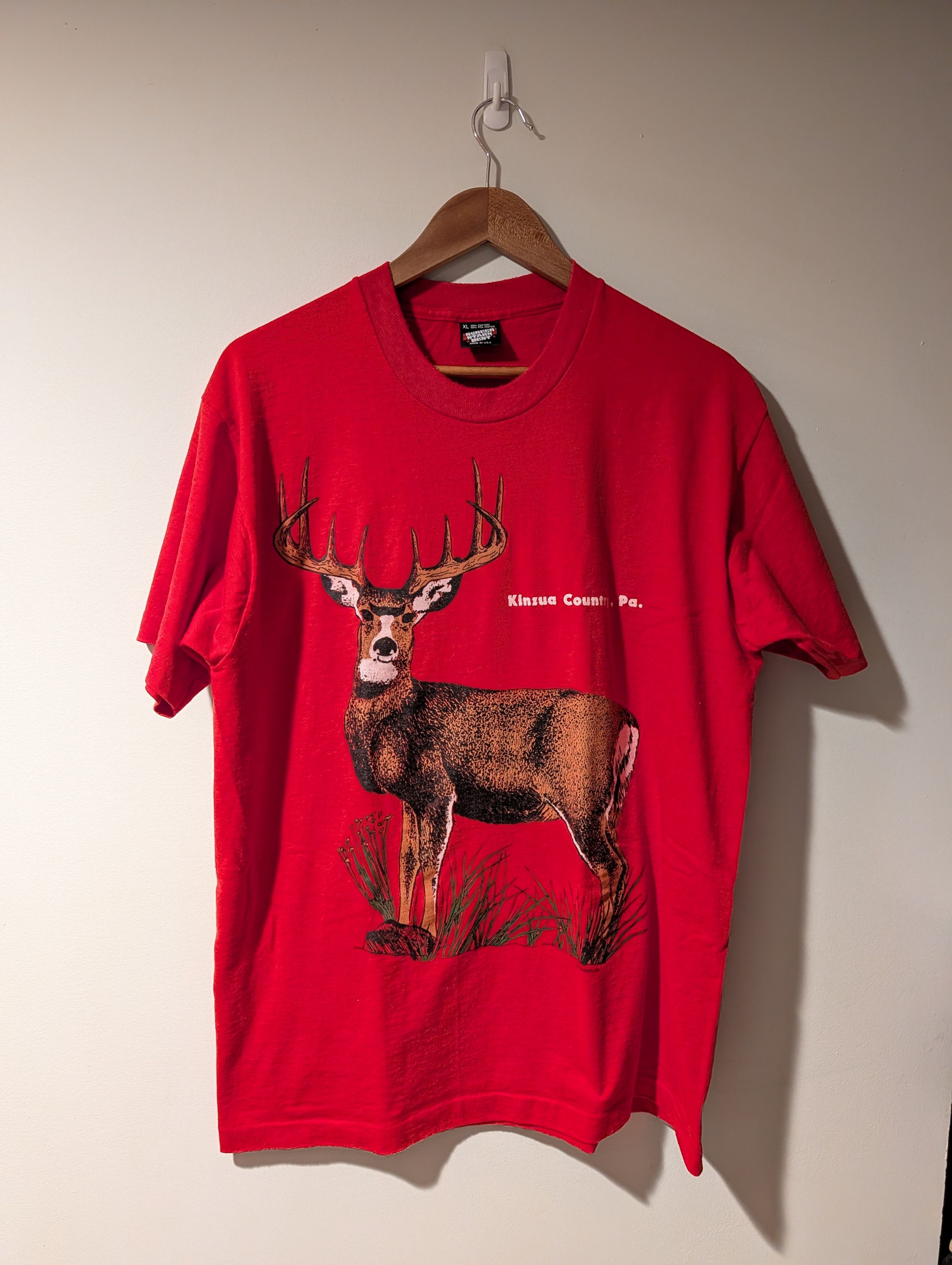 Arts & Science Vintage 1988 Deer Animal Nature Kinzua County PA T-Shirt Size US XL / EU 56 / 4 - 1 Thumbnail
